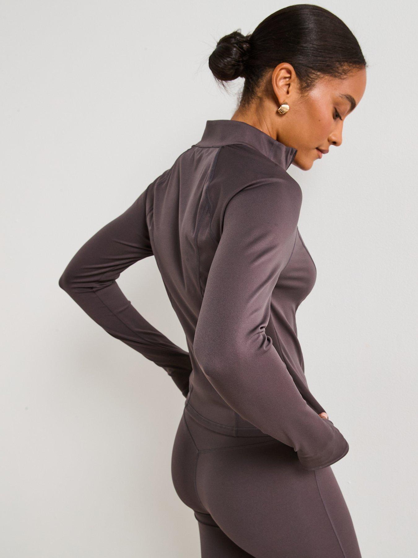 Image 2 of 6 of V by Very Zip Through Althleisure Jacket - Brown