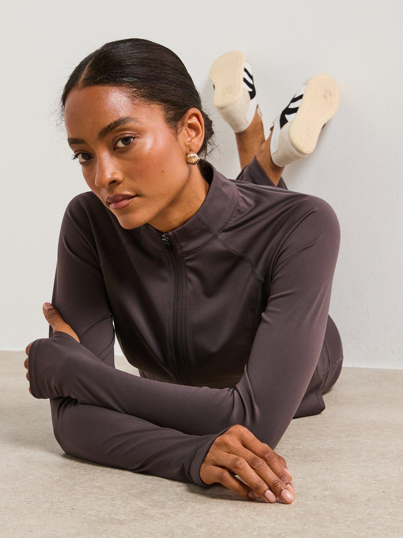 Image 5 of 6 of V by Very Zip Through Althleisure Jacket - Brown