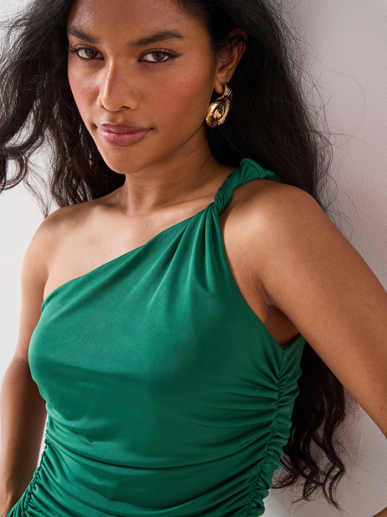 v-by-very-draped-twist-shoulder-dress-greenoutfit