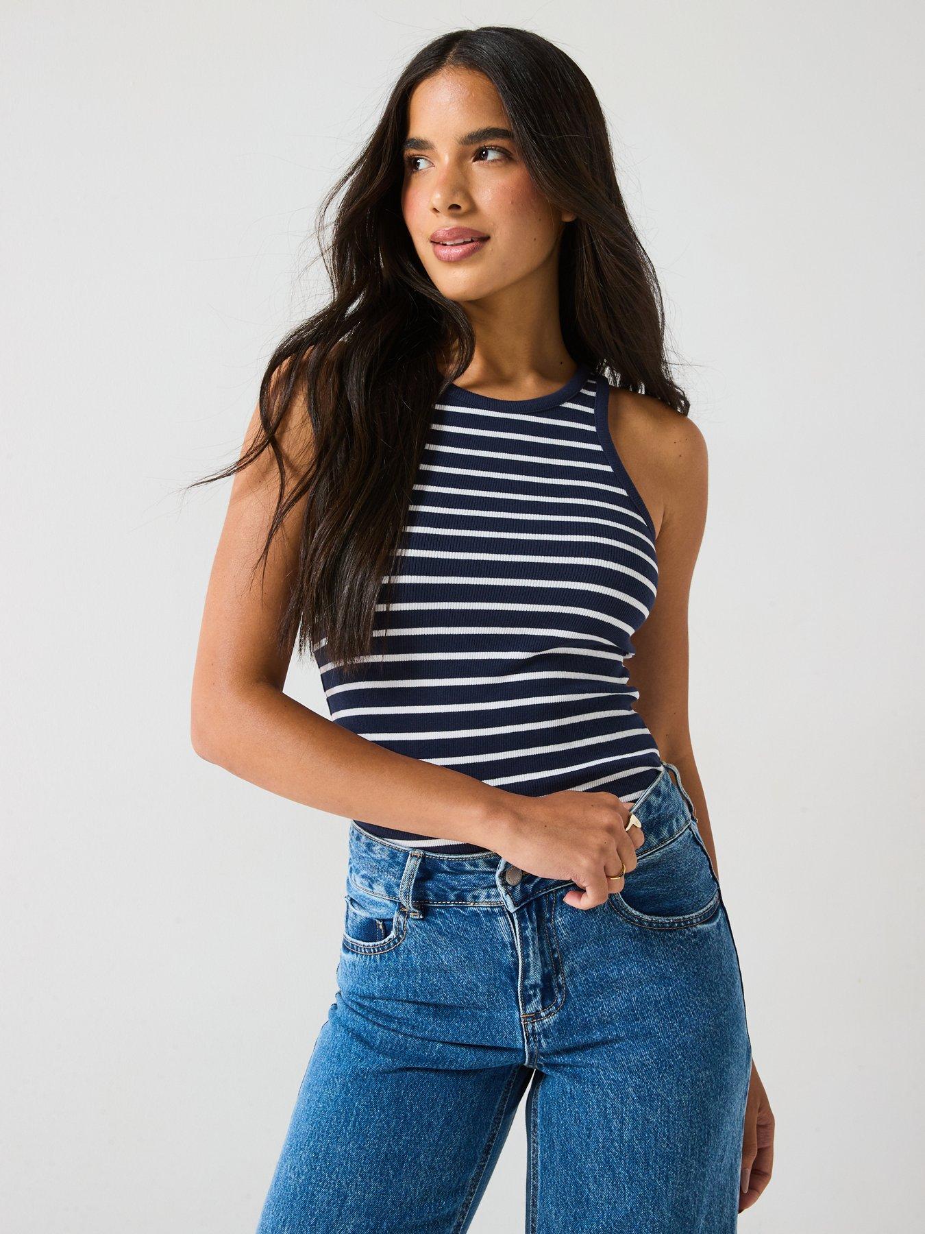 v-by-very-high-neck-rib-vest-stripe-navydetail