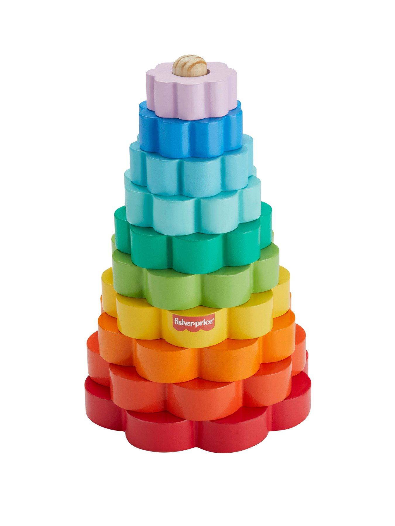 fisher-price-wooden-ring-stacker-toddler-fine-motor-toy-10-wood-pieces