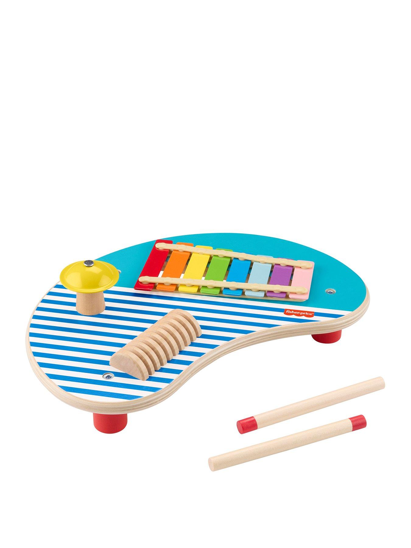Image of Fisher-Price Wooden Musical Table with Percussion Instrument Toys,