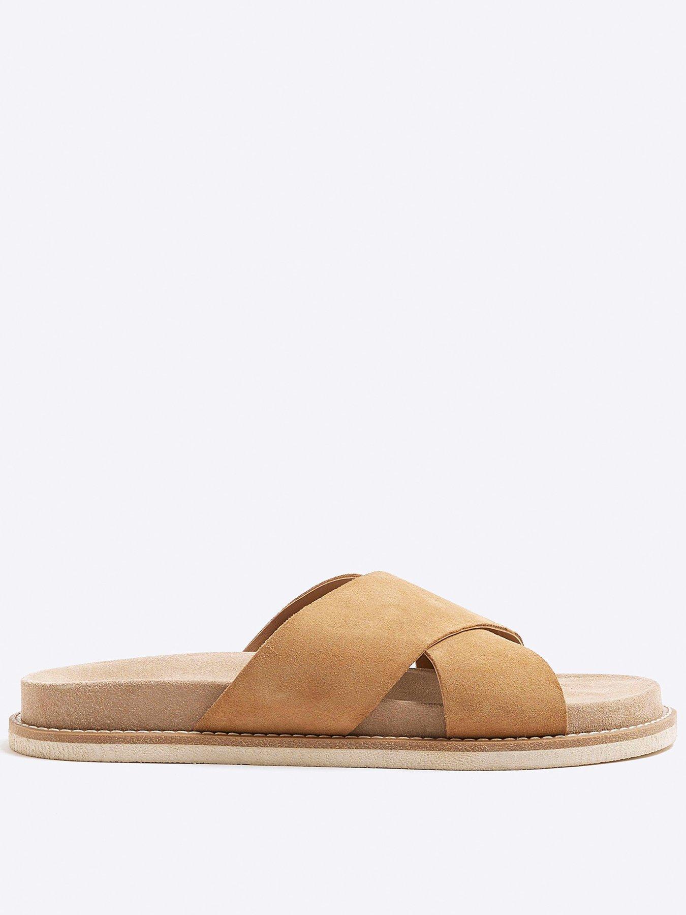 Image of River Island Cross Over Sandals - Stone