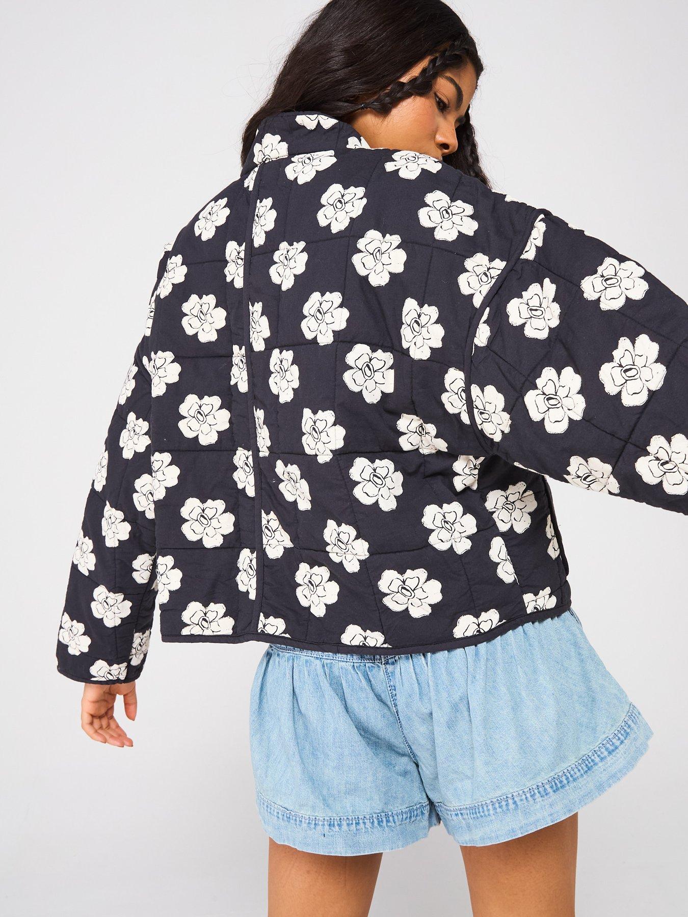 Image 2 of 6 of FREE PEOPLE Chloe Quilt Printed Jacket - Black