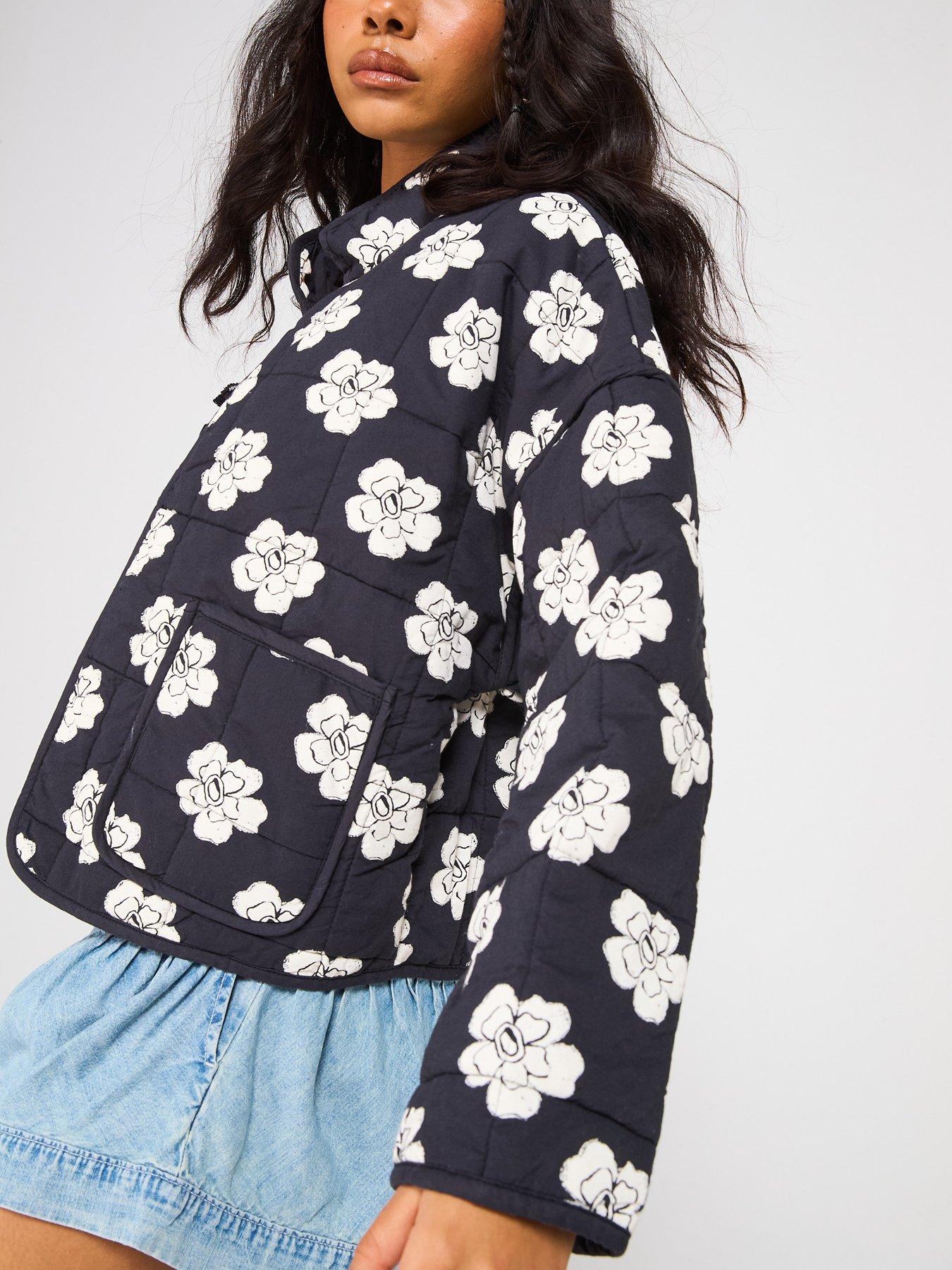 Image 4 of 6 of FREE PEOPLE Chloe Quilt Printed Jacket - Black