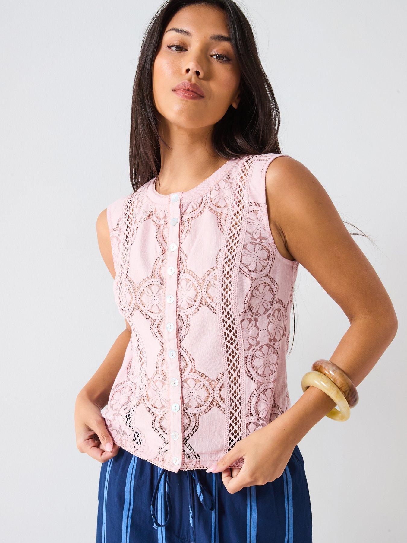 Image of FREE PEOPLE Jae Sleeveless Top - Pink