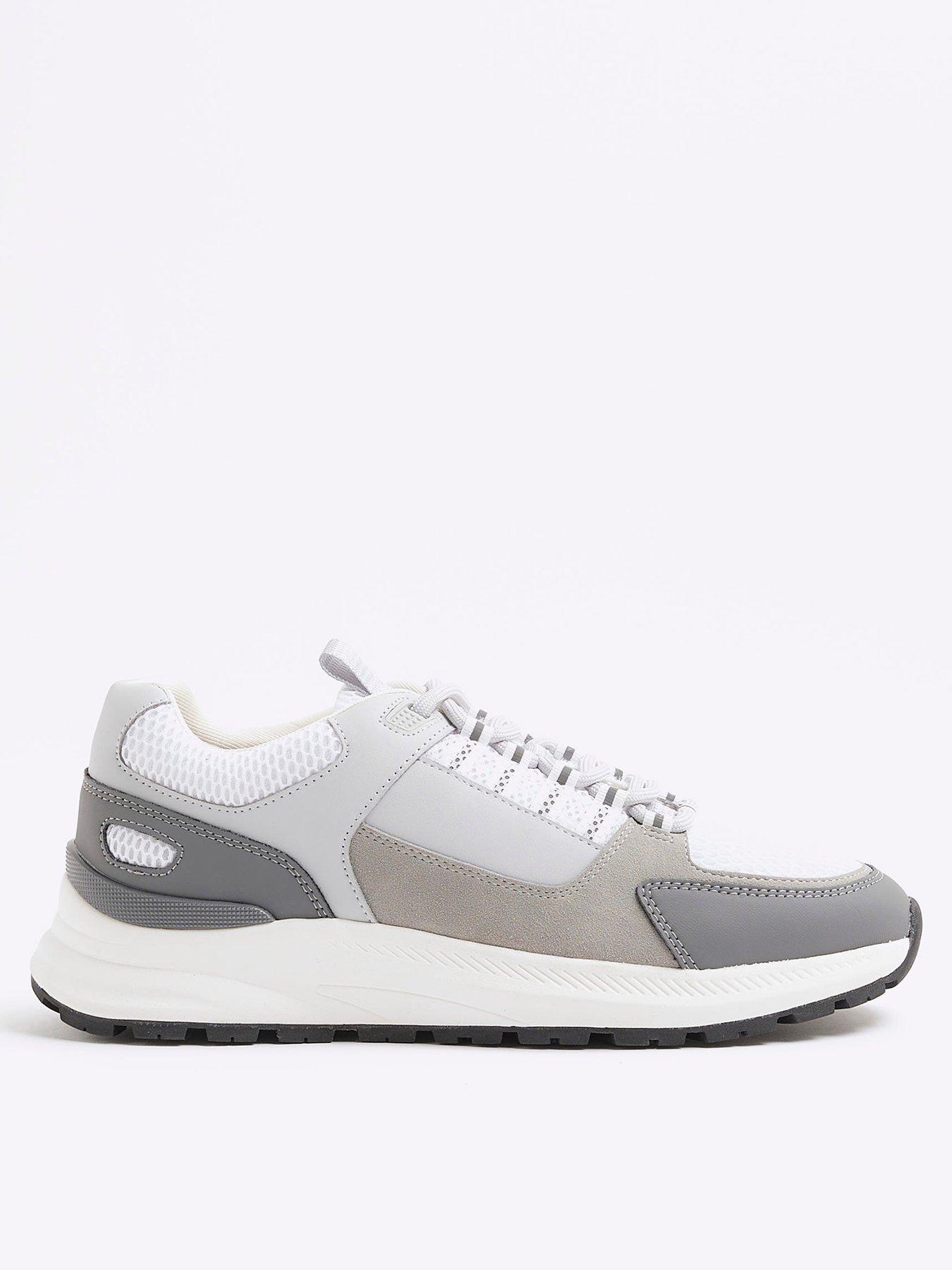 Image 1 of 6 of River Island Lace Up Runners - Grey