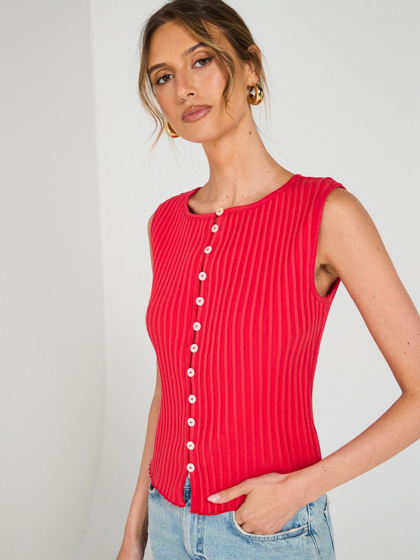 undefined Tilly Knit Vest Top - Red
