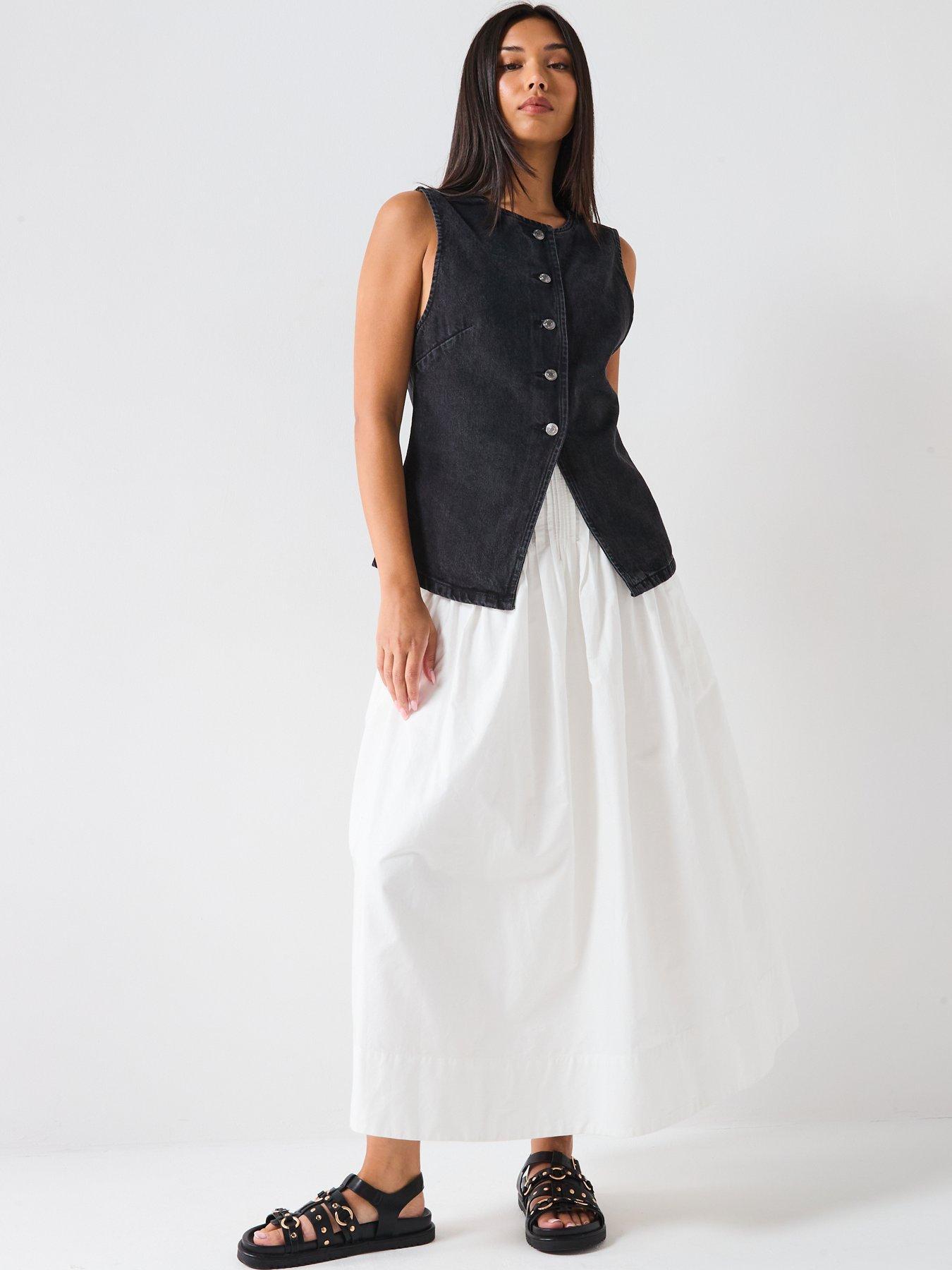 Image 4 of 5 of FREE PEOPLE Aimee Denim Vest Top - Black