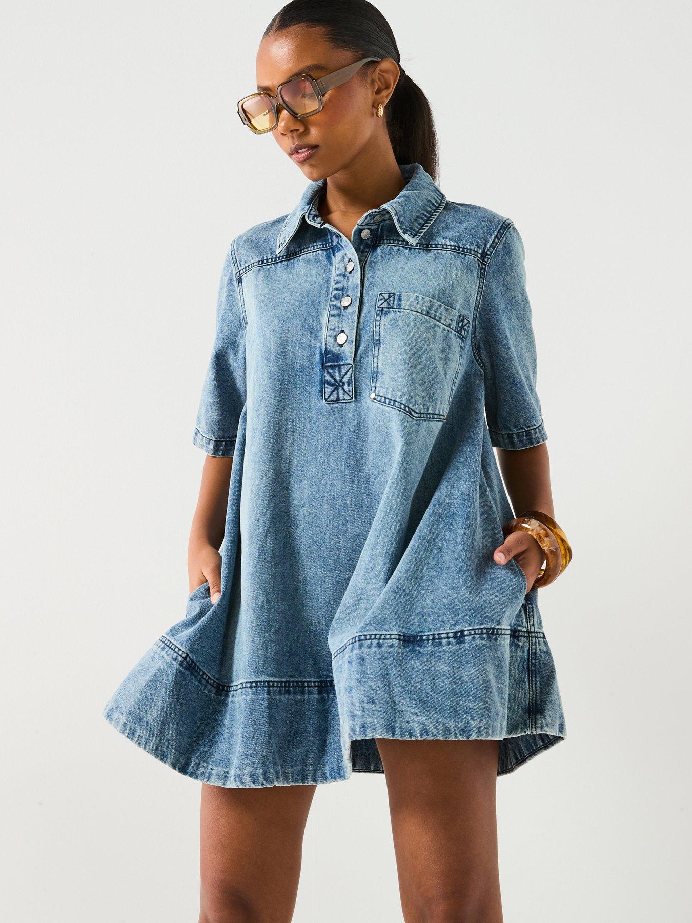 Image of FREE PEOPLE Remino Denim Mini Dress