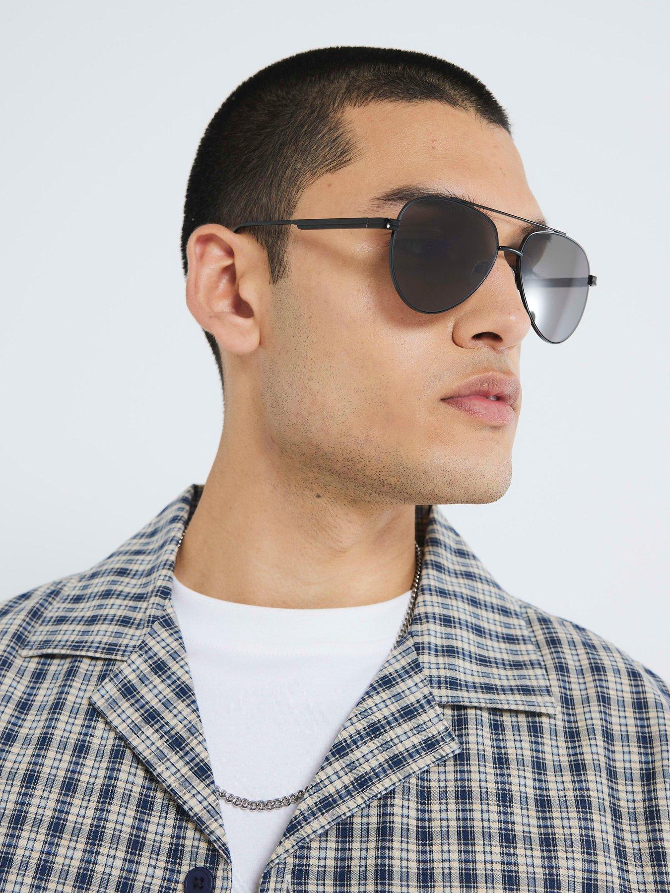 undefined River Island Core Metal Aviator Sunglasses
