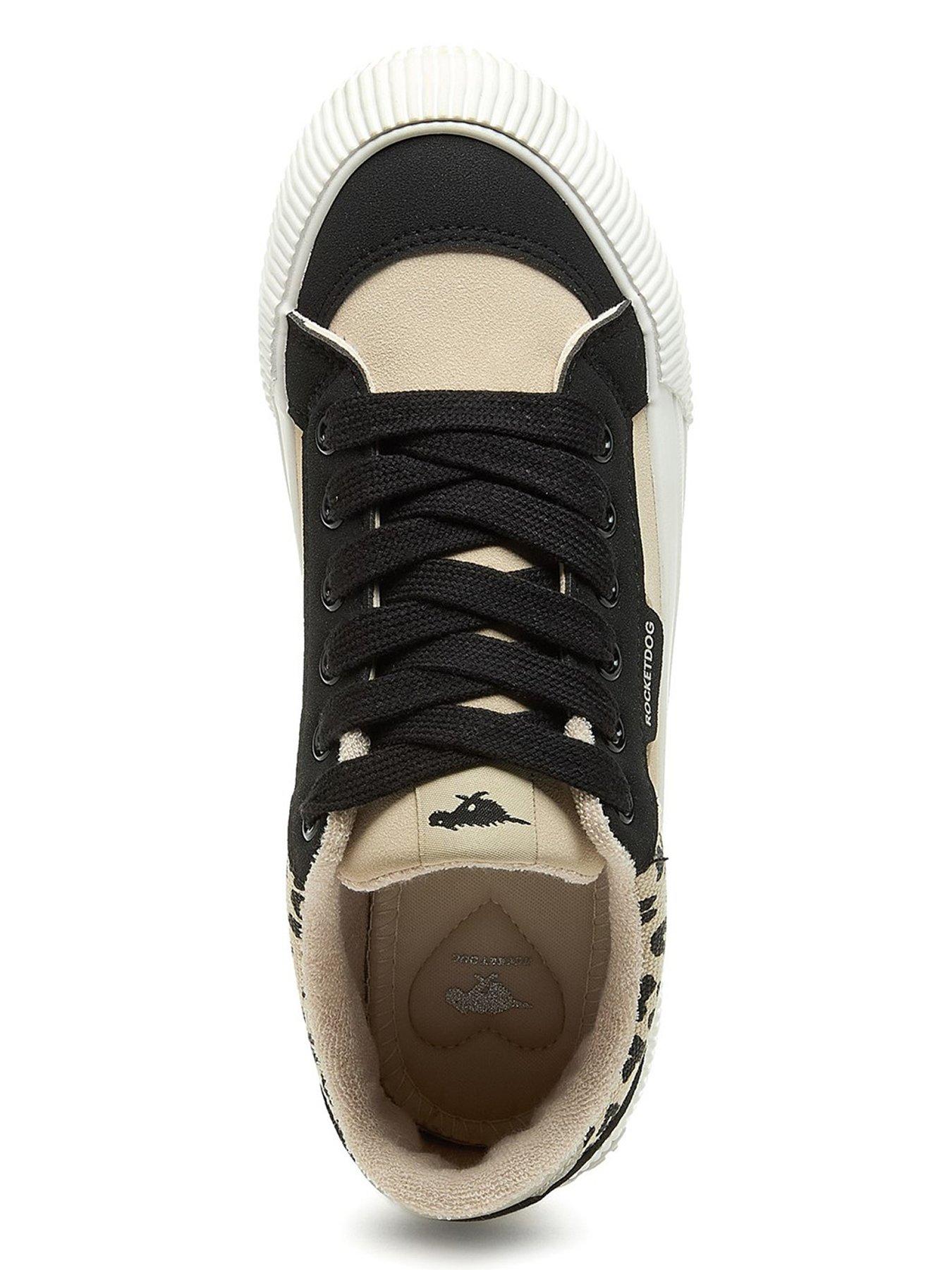Image 4 of 6 of Rocket Dog Cheery Blocked Suede Trainer - Black