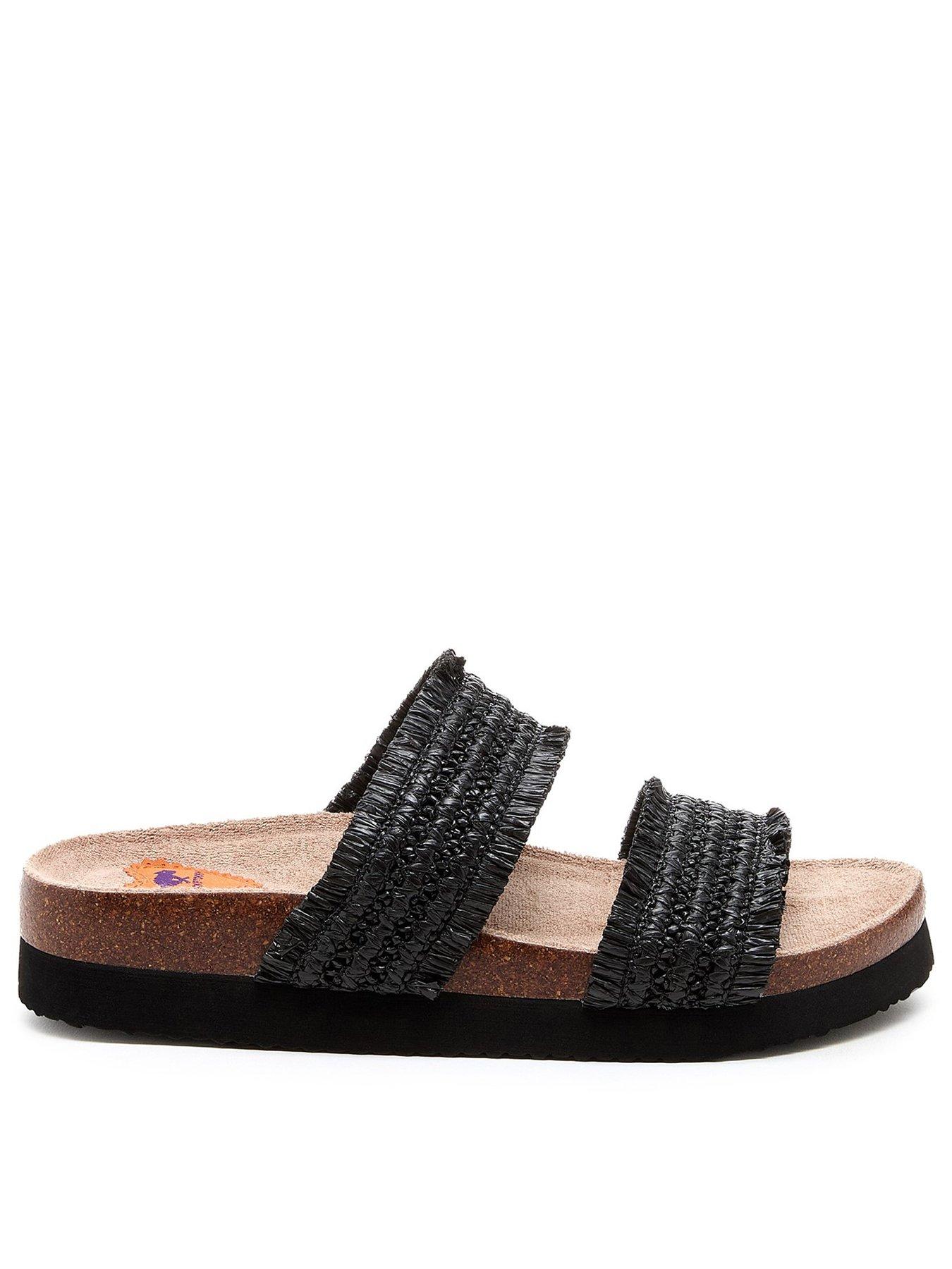 Image 1 of 6 of Rocket Dog Aruba Raffia Sandal - Black