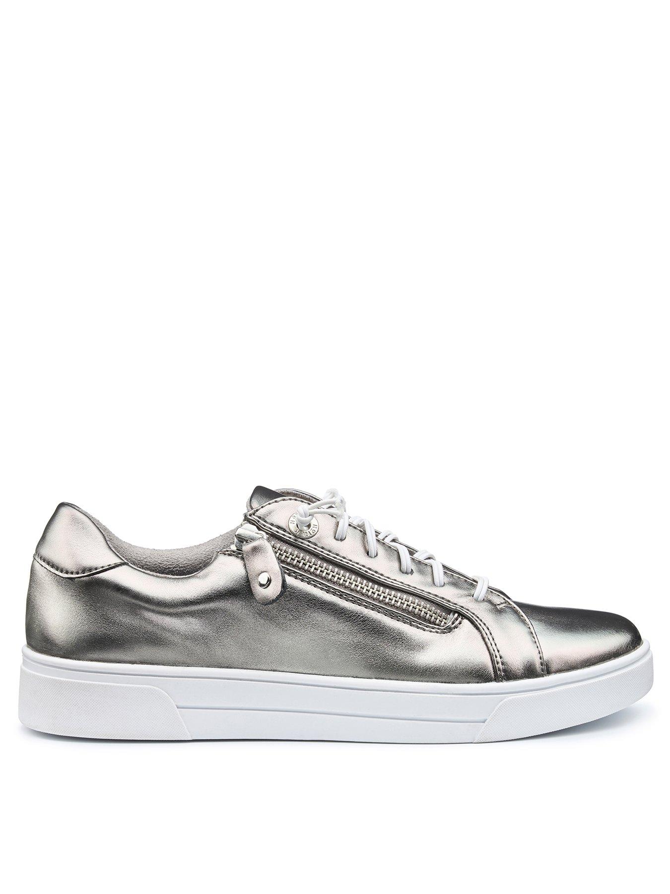 hotter-leonie-metallic-trainer-silver