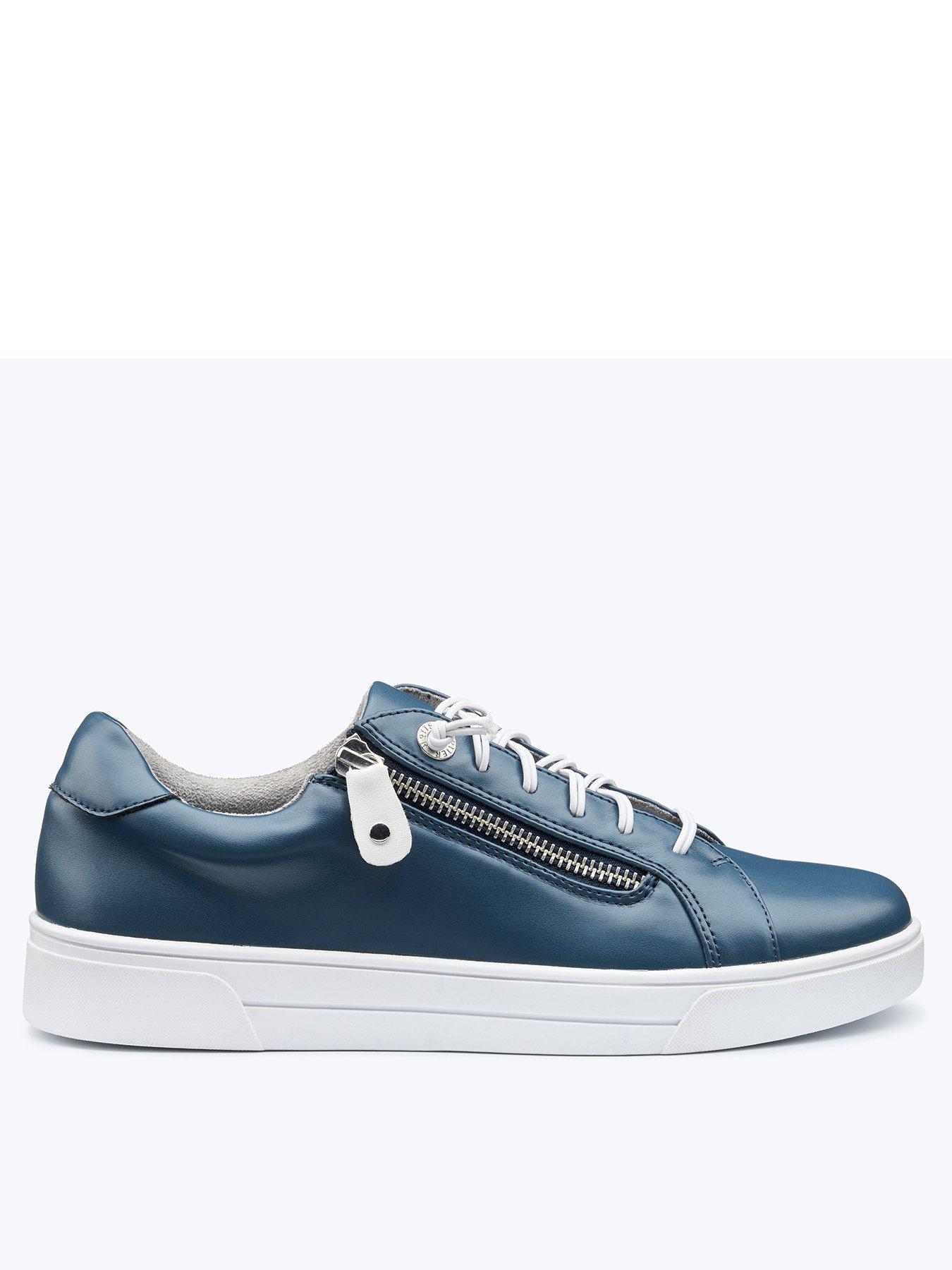 Hotter Leonie Wide Fit Metallic Trainer - Blue