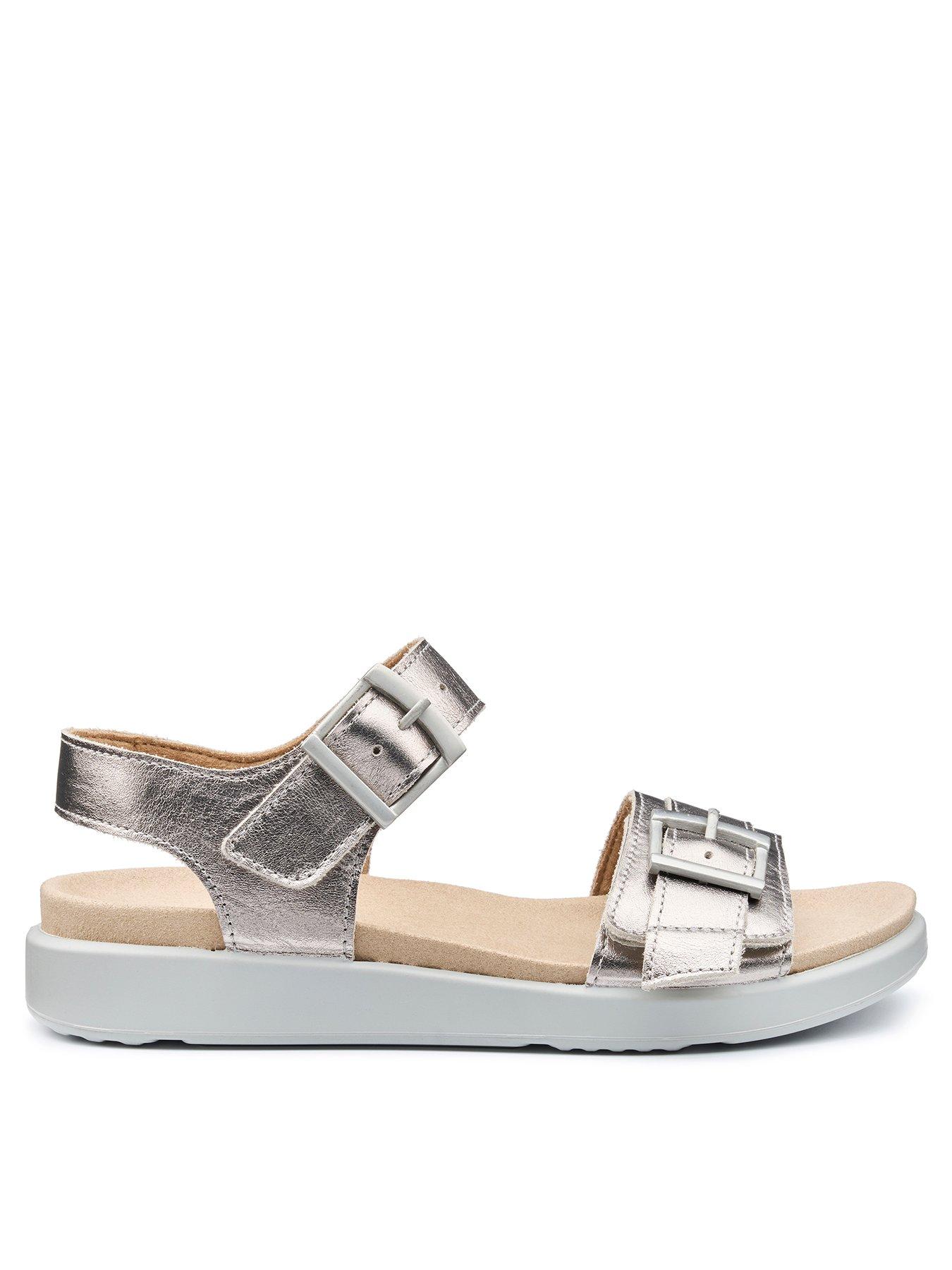 Hotter Palma Wide Fit Metallic Sandal - Silver