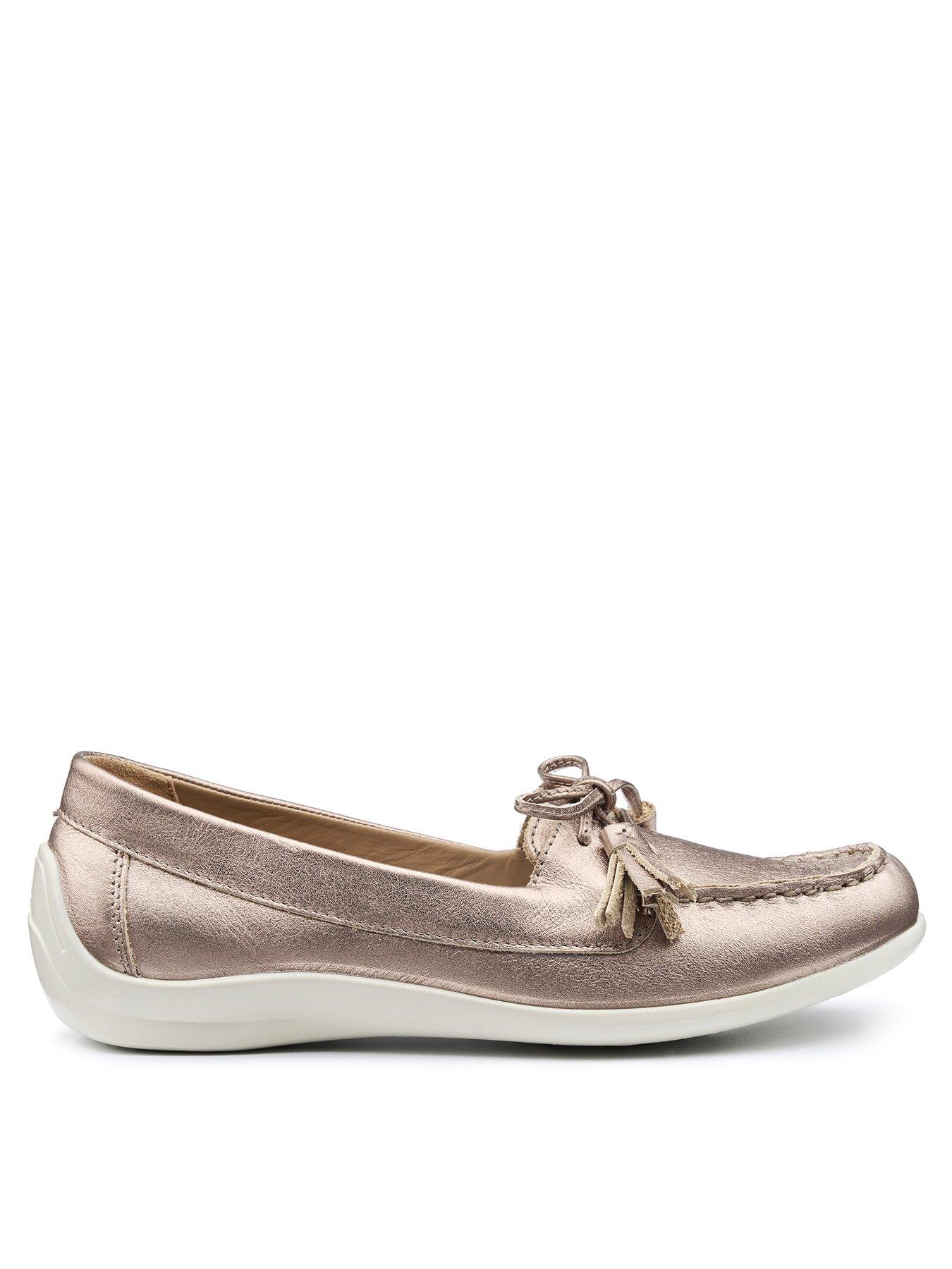 Image of Hotter Bay Ii Metallic Boat Shoe - Gold