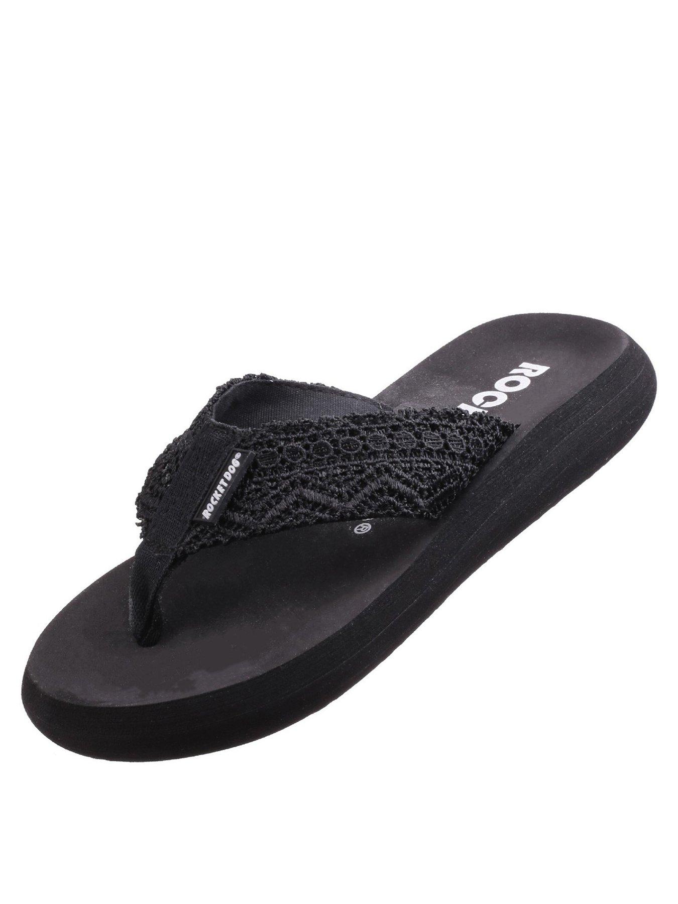 Image 2 of 4 of Rocket Dog Spotlight Lima Crochet Toepost Sandal - Black