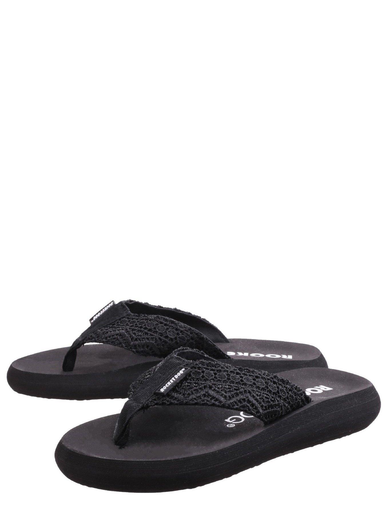 Image 4 of 4 of Rocket Dog Spotlight Lima Crochet Toepost Sandal - Black