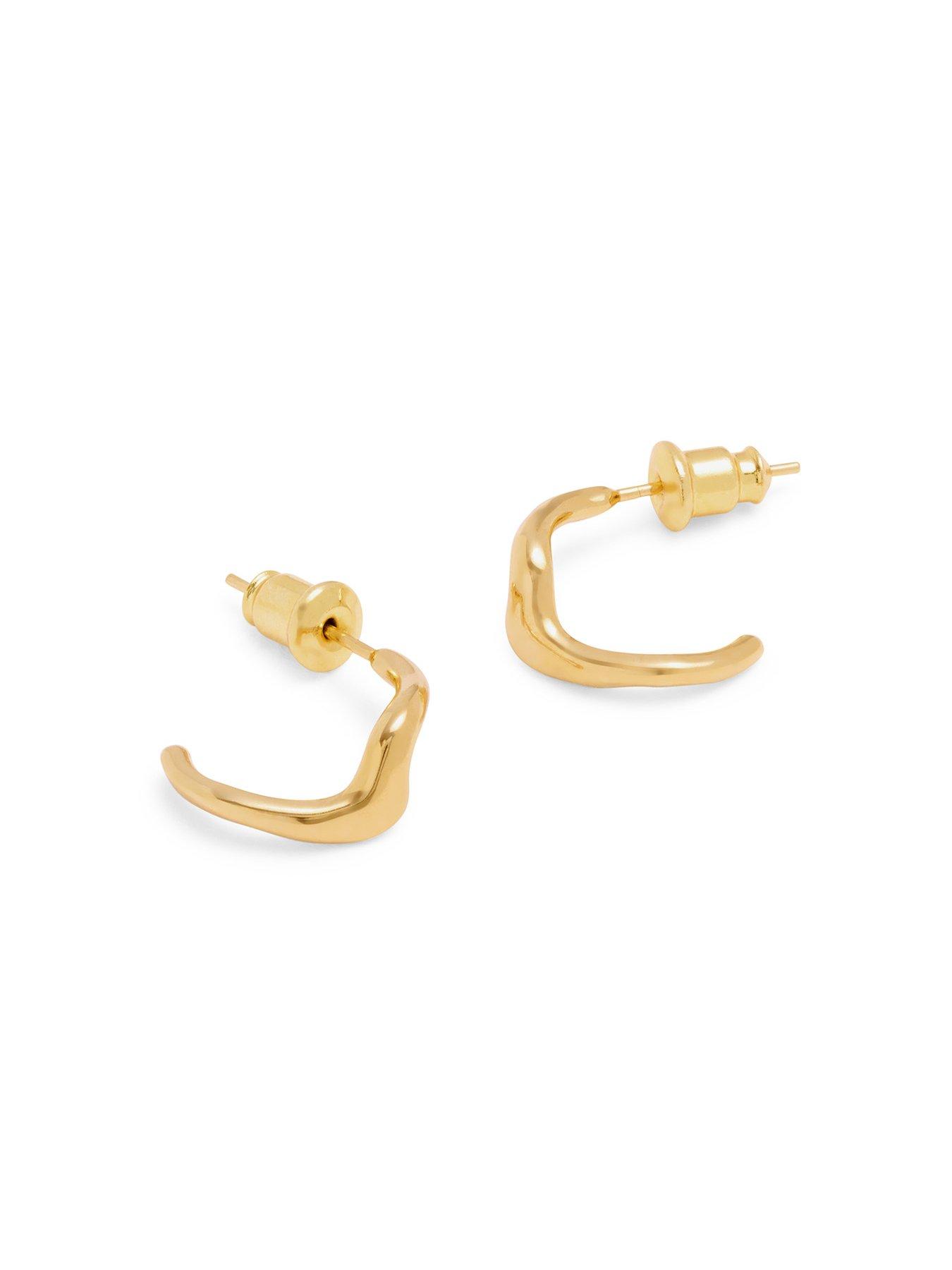 Image 3 of 5 of Katie Loxton Marina Wave Waterproof Gold Hoop Earrings