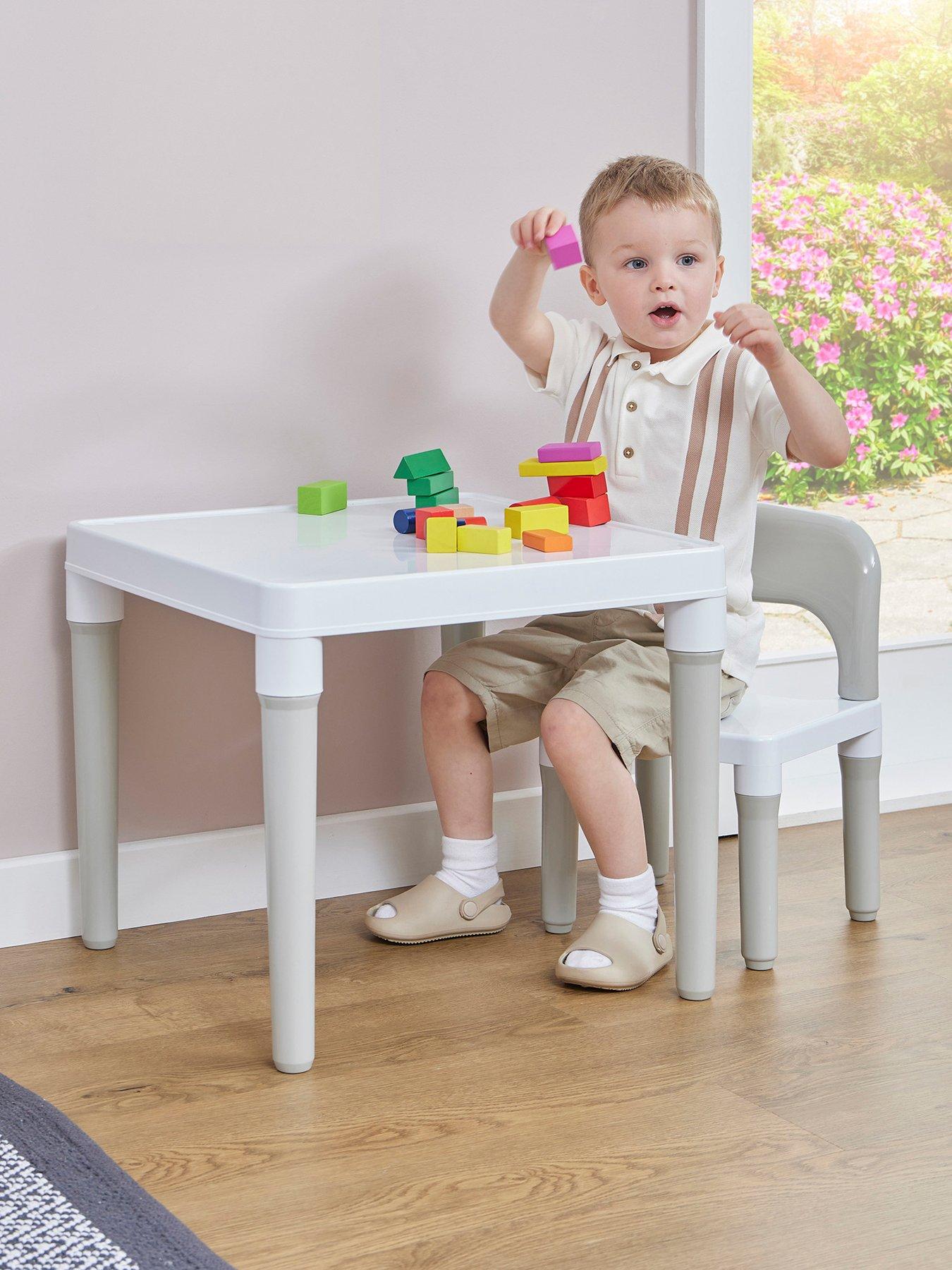 Image 3 of 7 of Liberty House White & Grey Plastic Table and 1 Chair Set