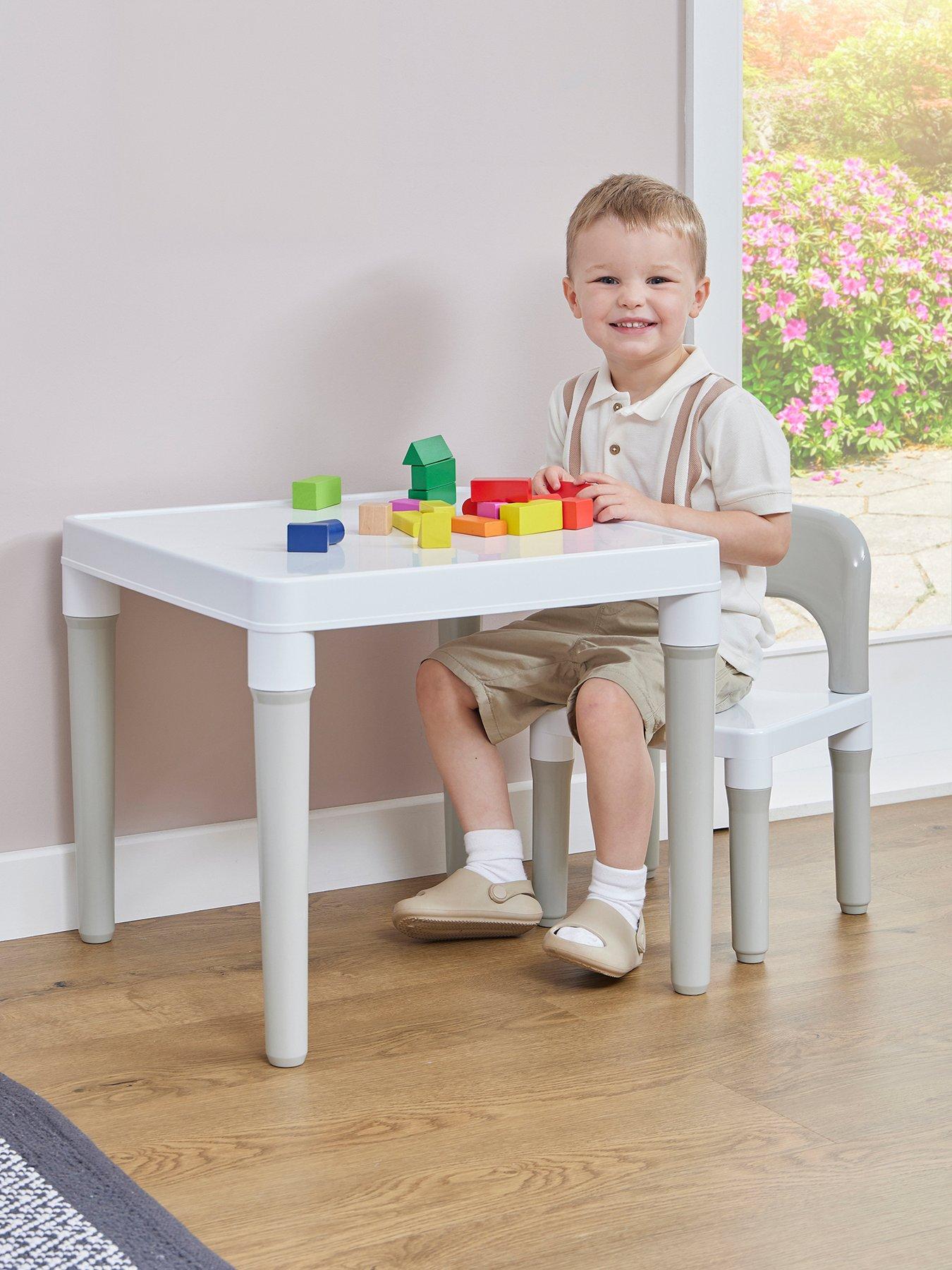 Image 5 of 7 of Liberty House White & Grey Plastic Table and 1 Chair Set