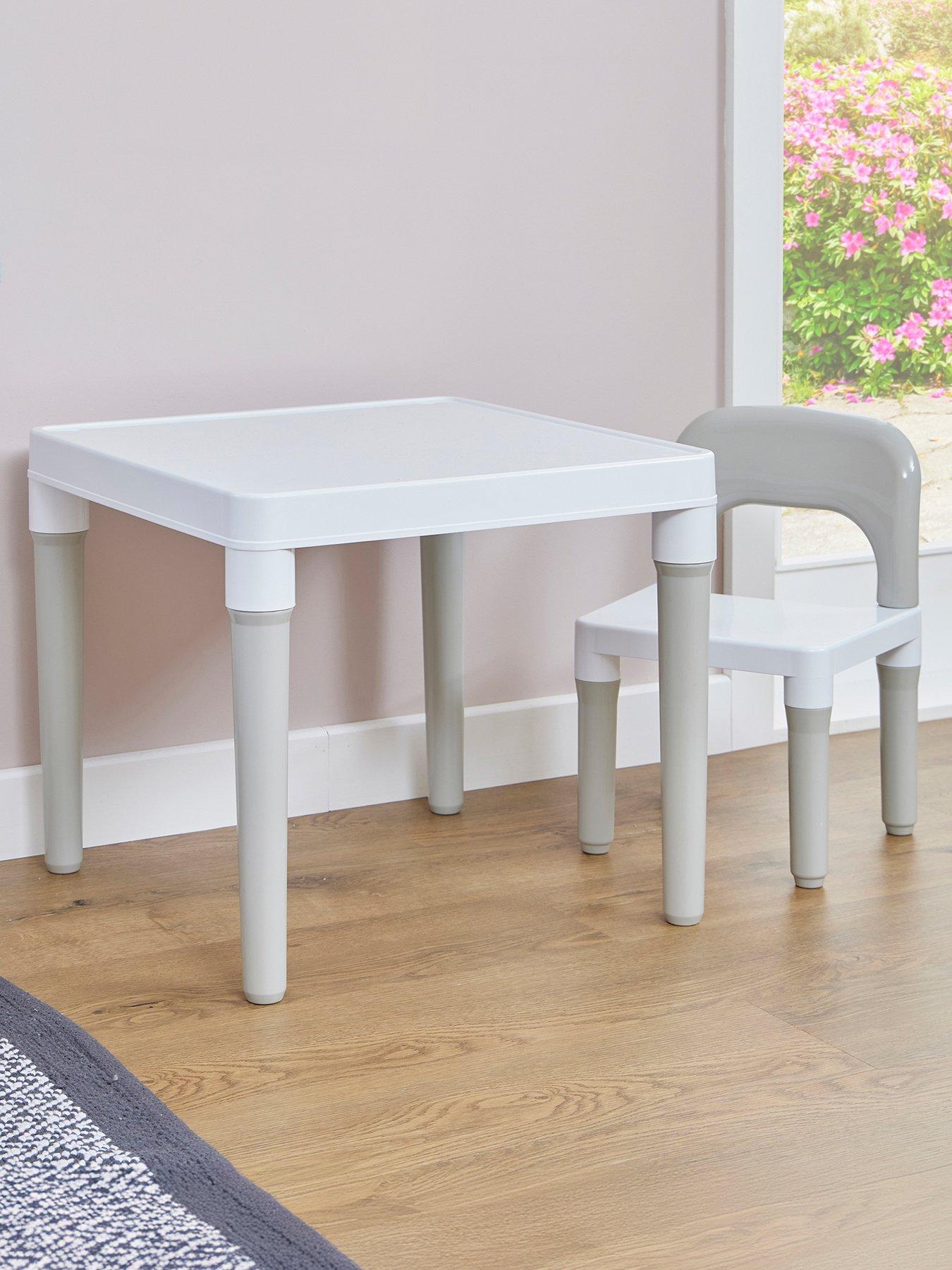 Image 6 of 7 of Liberty House White & Grey Plastic Table and 1 Chair Set