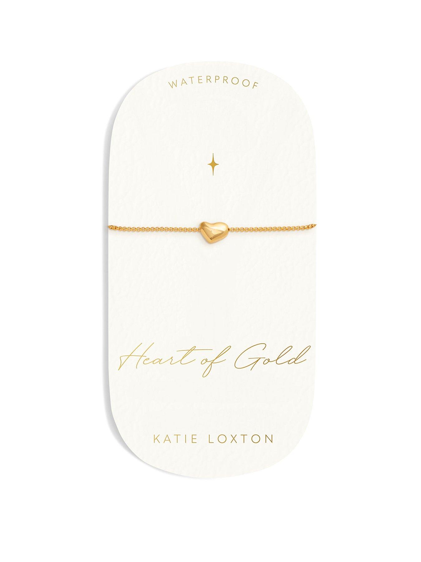 Image of Katie Loxton Heart Of Gold Waterproof Gold Charm Bracelet