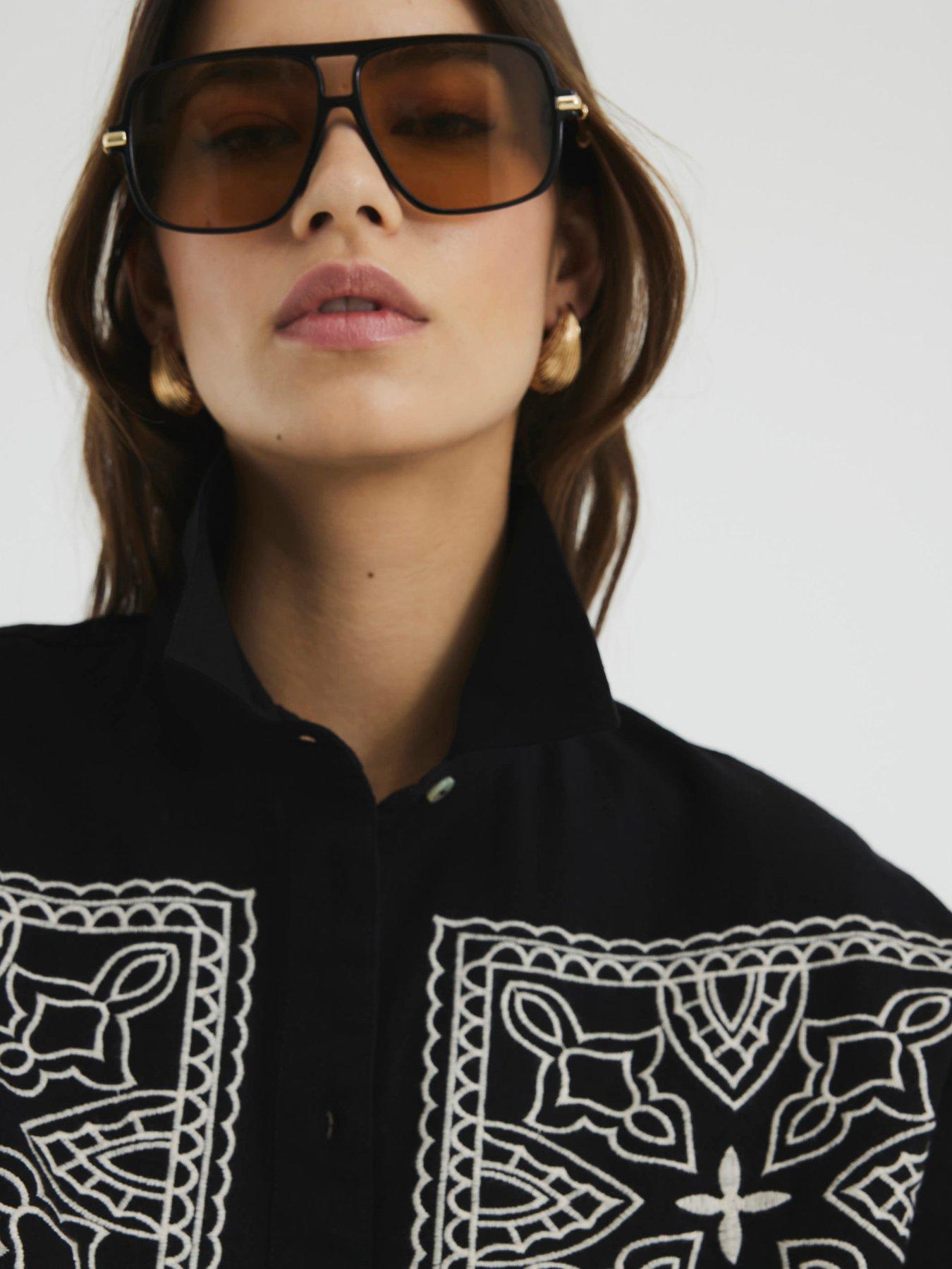 Image 5 of 6 of River Island Crochet Shirt - Black