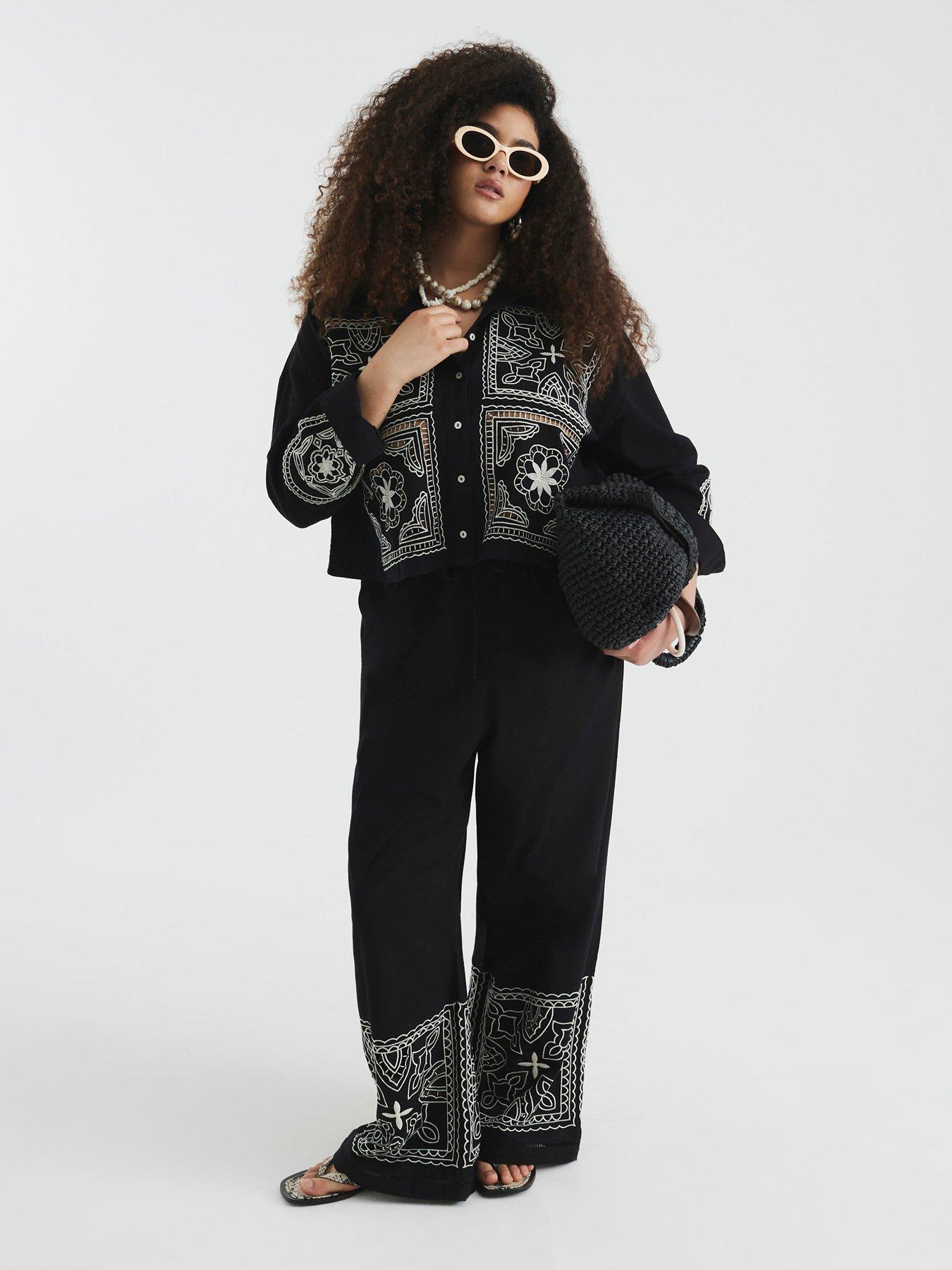 Image 6 of 6 of River Island Crochet Shirt - Black