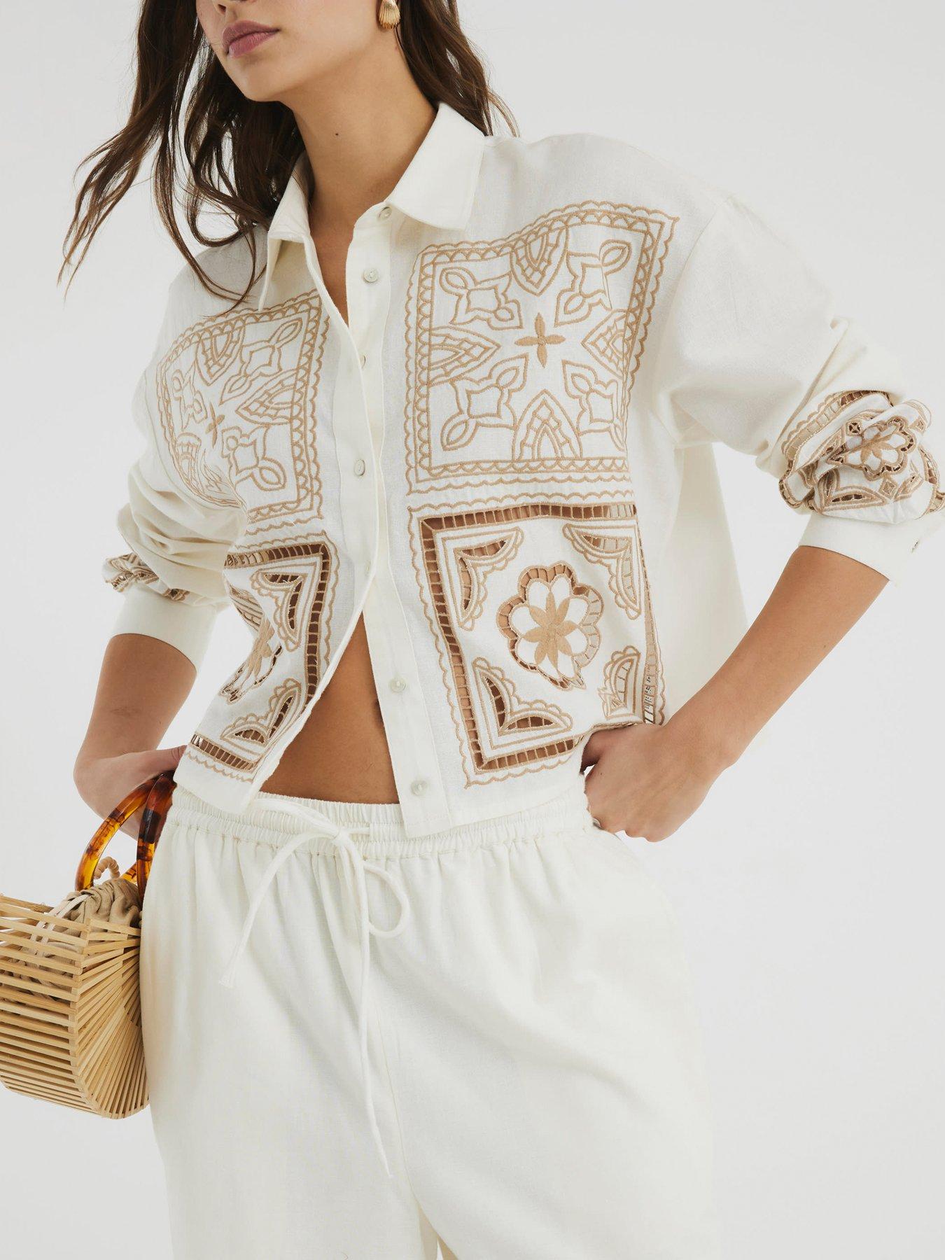 Image 1 of 6 of River Island Cutwork Trouser - Cream