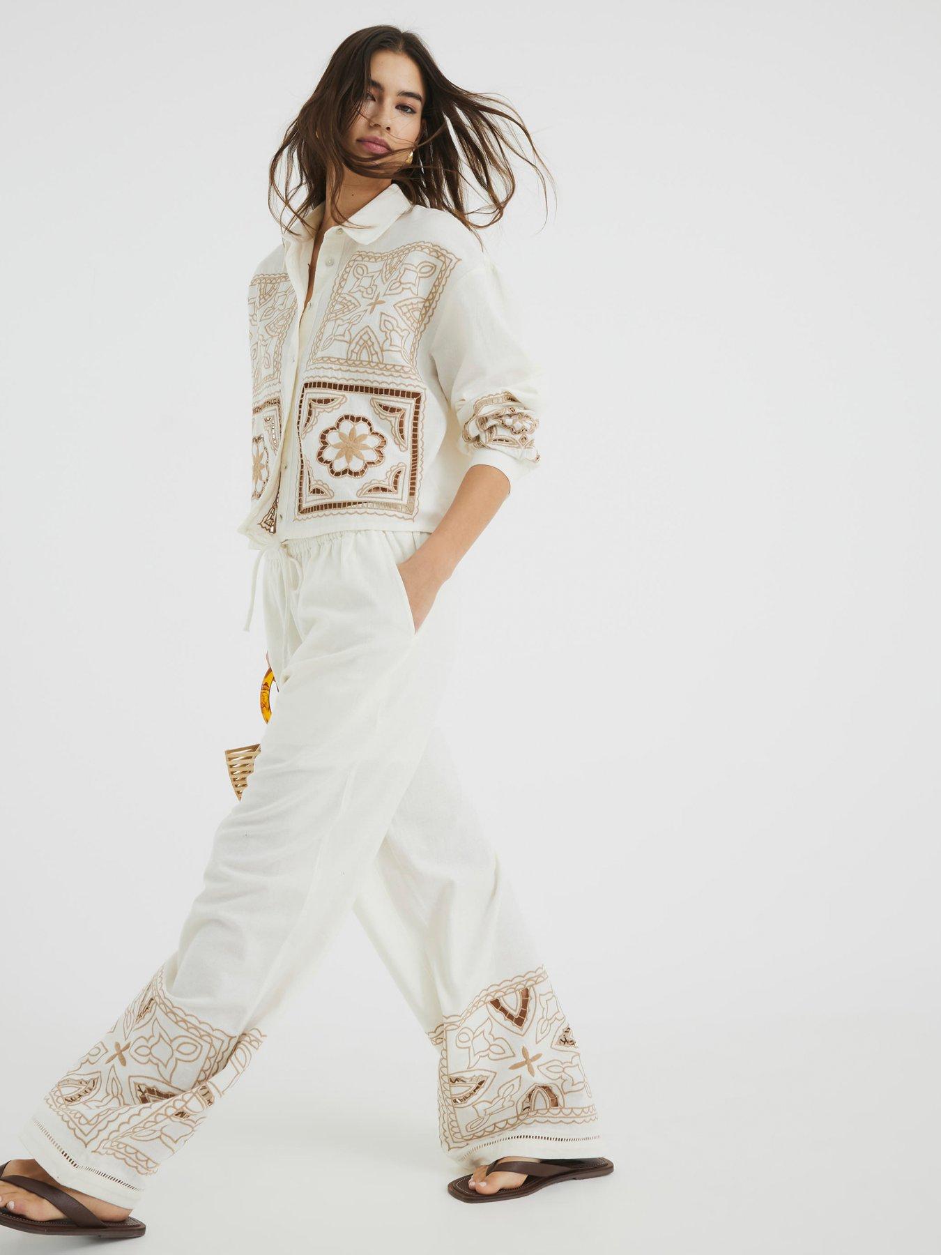 Image 3 of 6 of River Island Cutwork Trouser - Cream