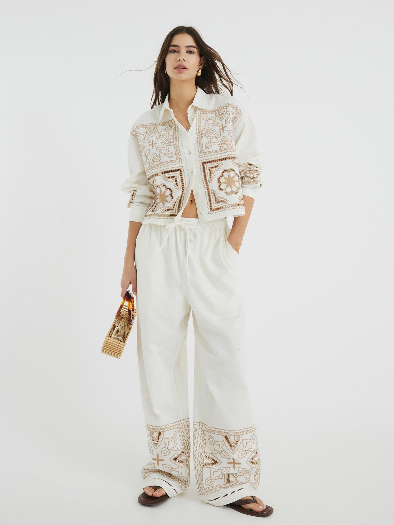 Image 4 of 6 of River Island Cutwork Trouser - Cream
