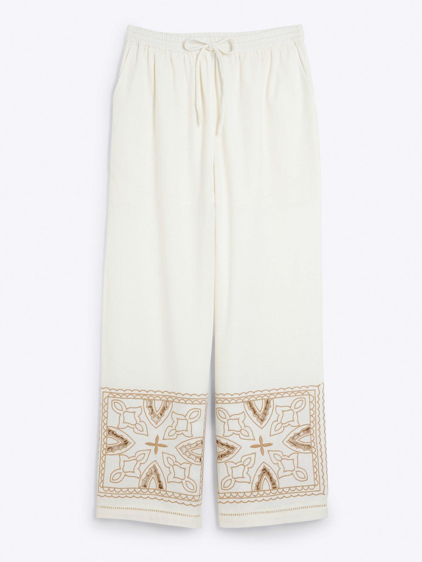Image 6 of 6 of River Island Cutwork Trouser - Cream
