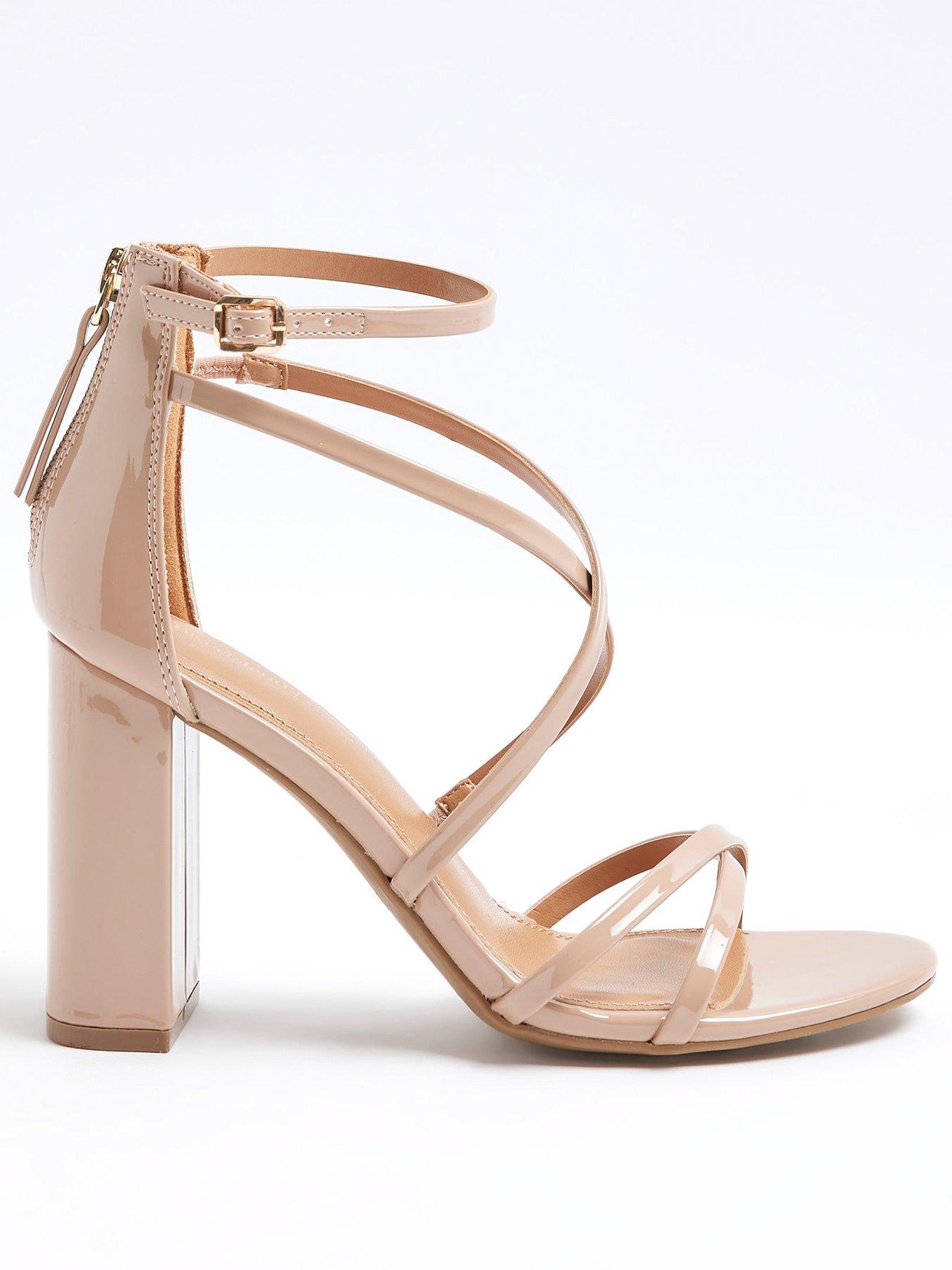 Image of River Island Strappy Block Heel Sandals - Light Pink