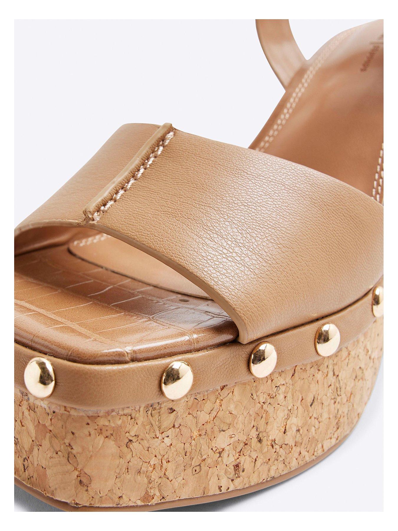 Image 5 of 6 of River Island Cork Platform Sandal - Brown