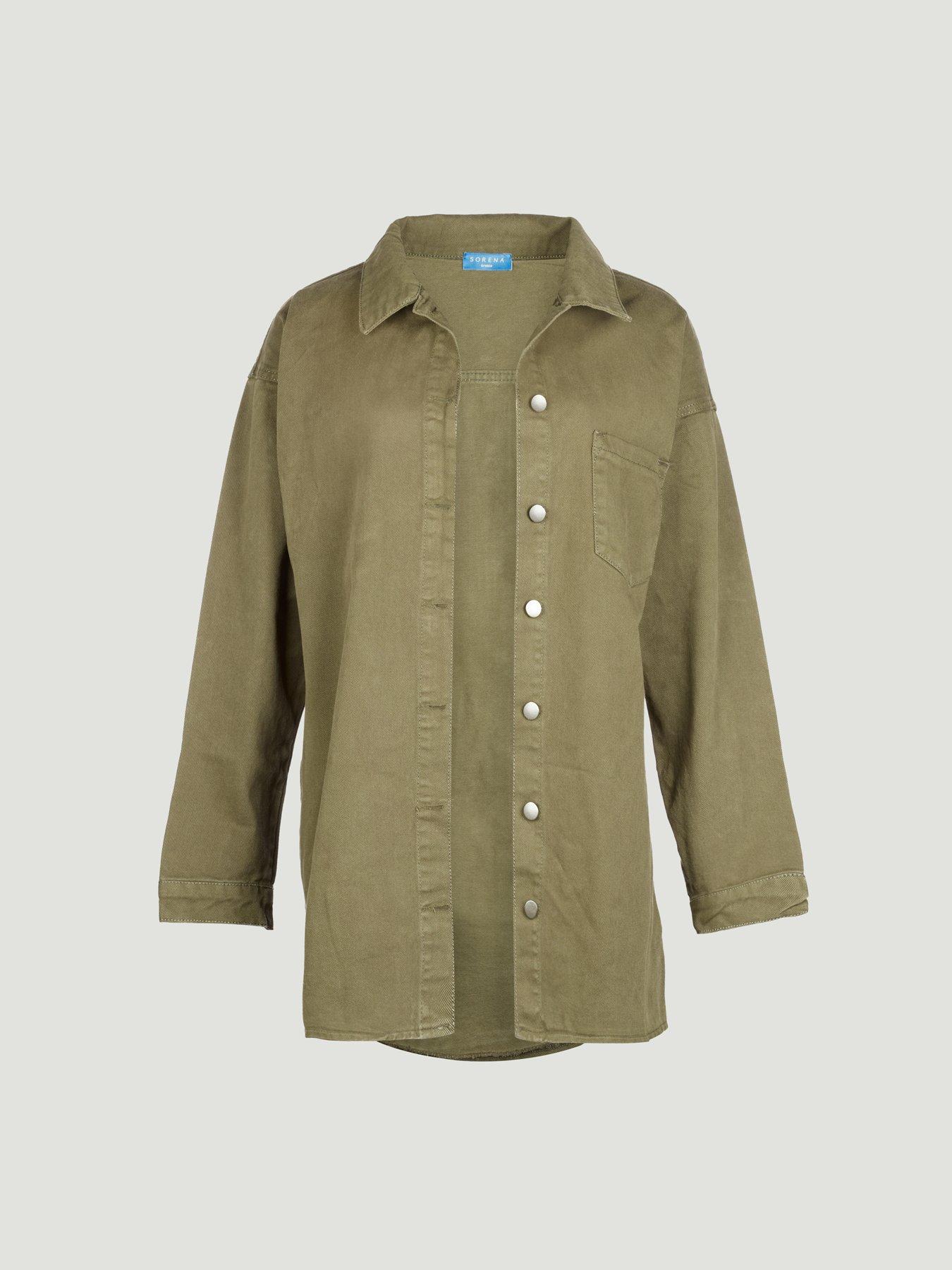 Image 2 of 4 of Sorena Eye Denim Jacket - Green