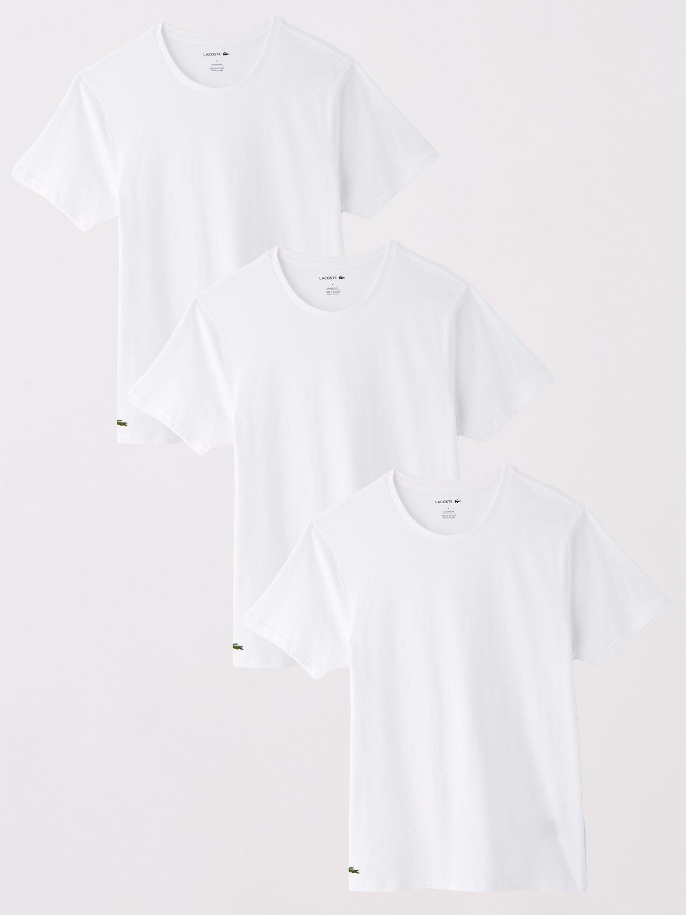 Lacoste 3-Pack Cotton Jersey Loungewear T-Shirt - White