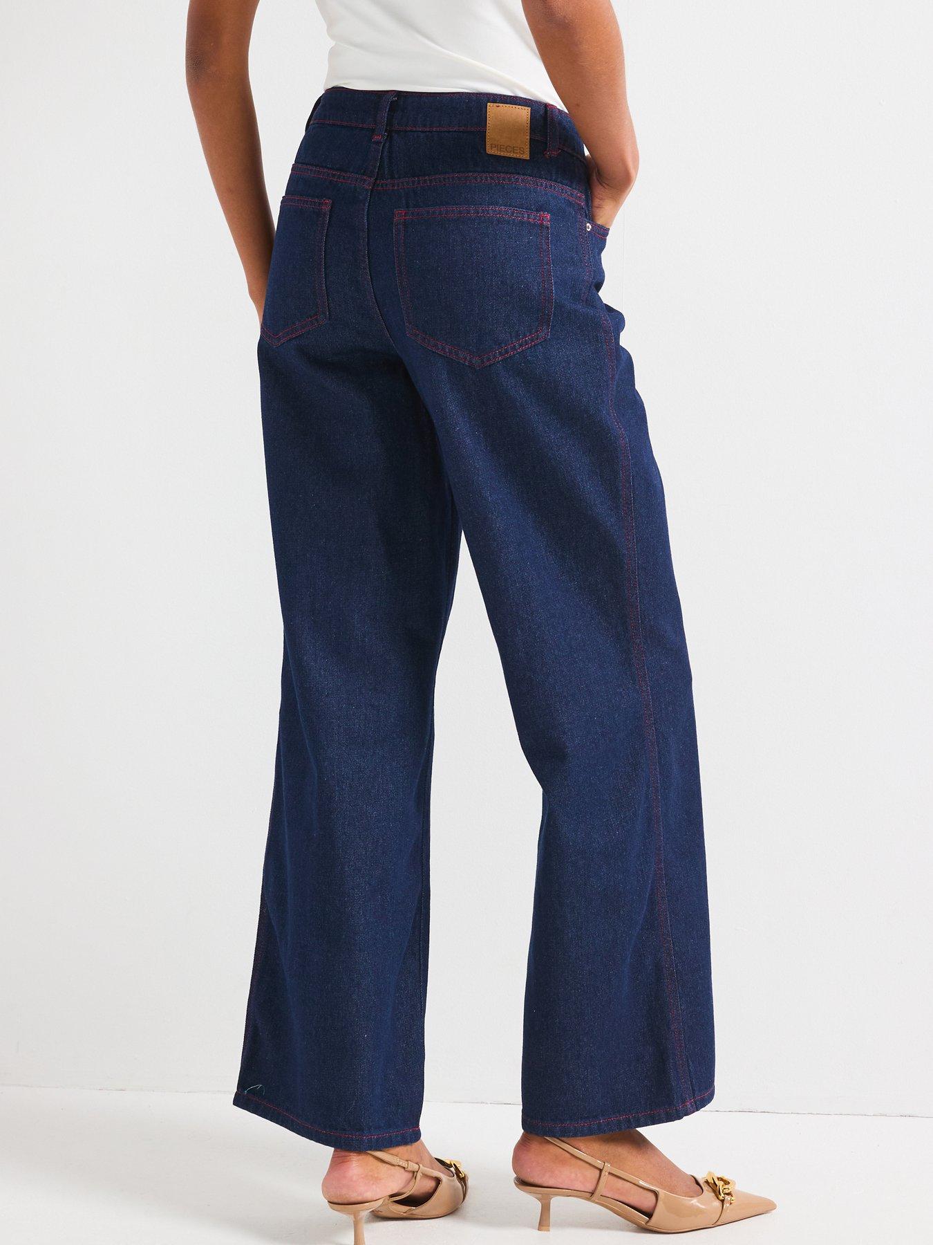 Image 2 of 6 of PIECES Demi High Waist Straight Leg Jean - Blue