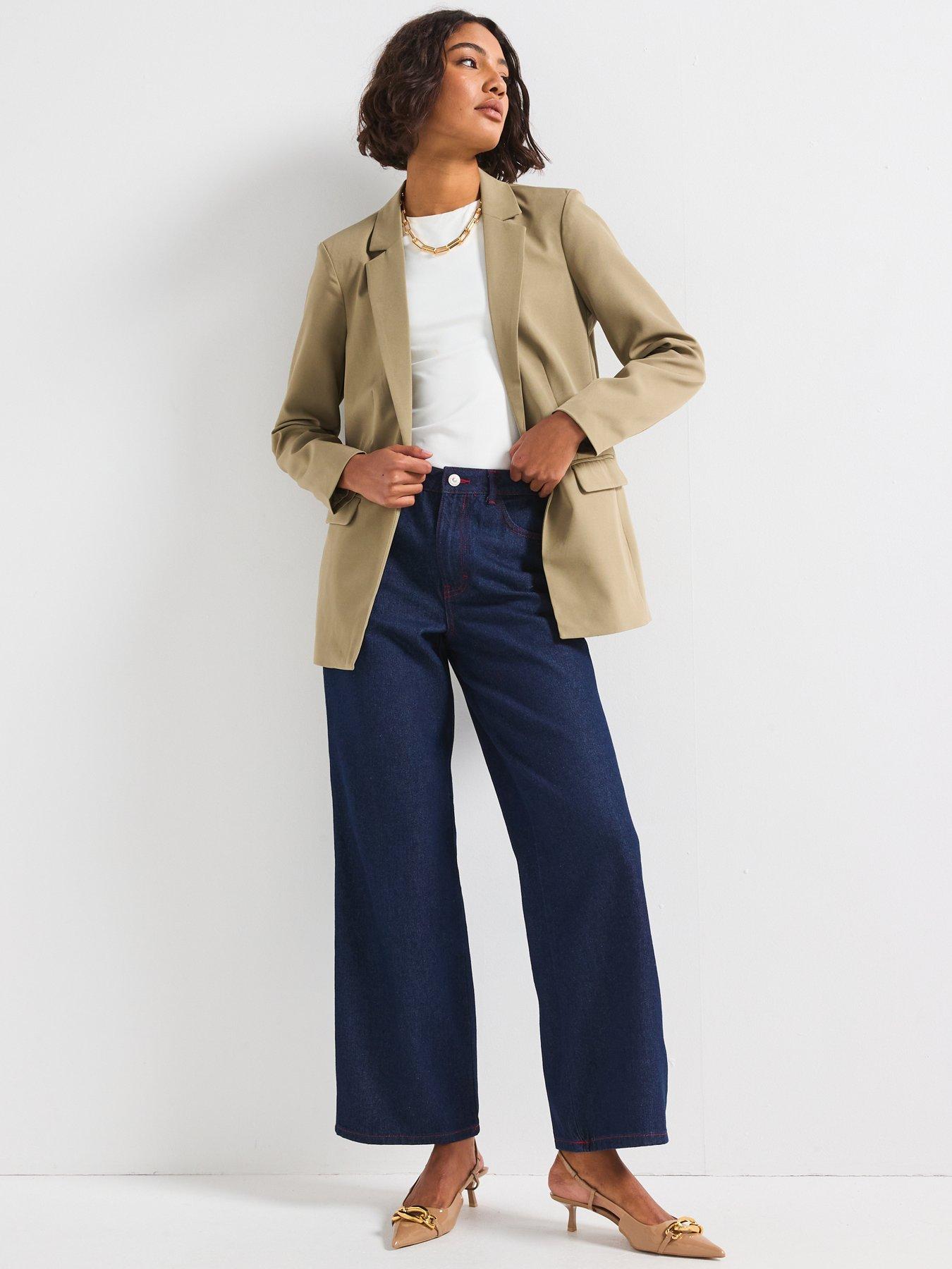 Image 5 of 6 of PIECES Demi High Waist Straight Leg Jean - Blue