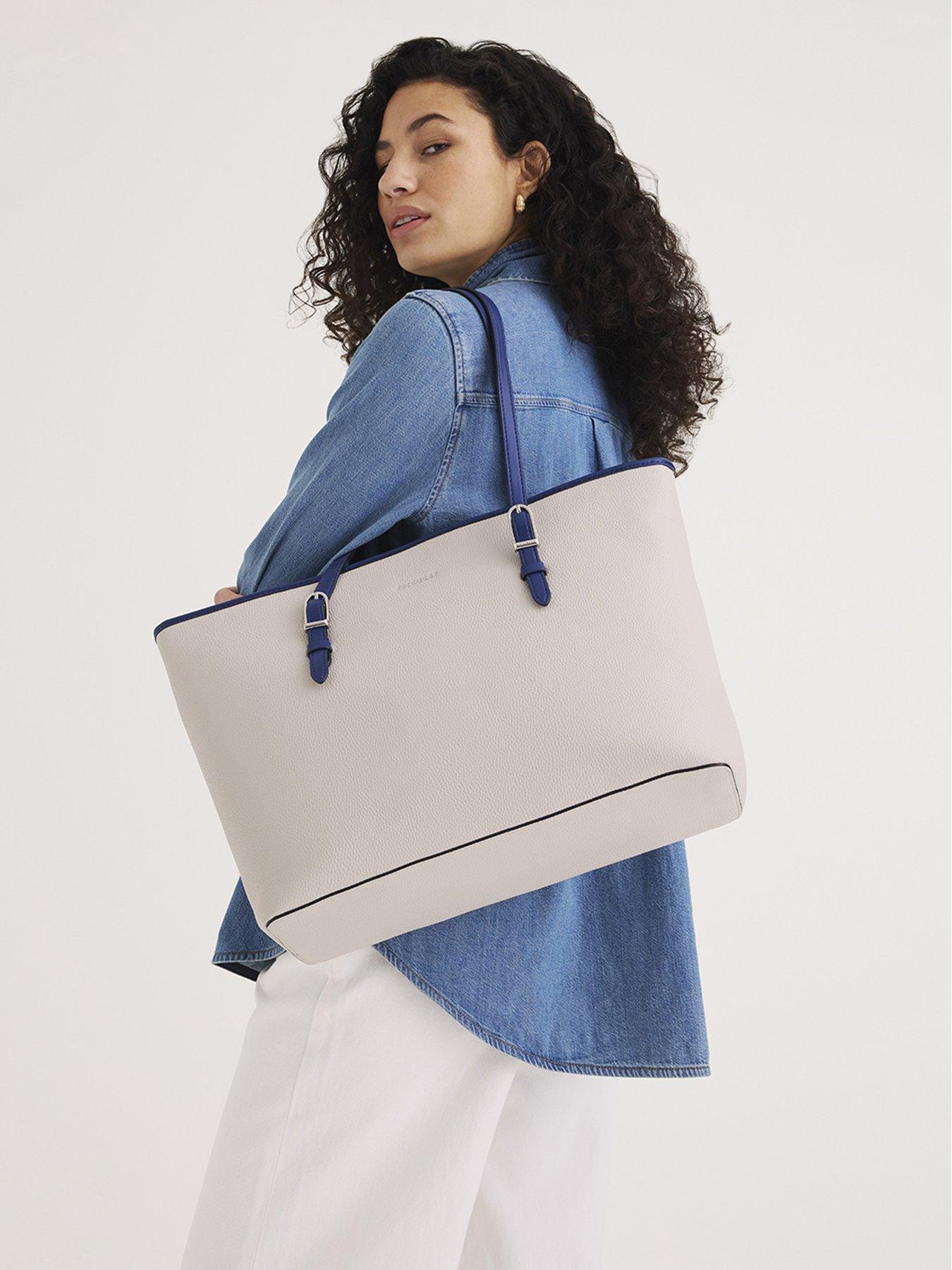 Image 2 of 5 of Fiorelli Etta Buckle Tote - Light Stone / Nautical Blue