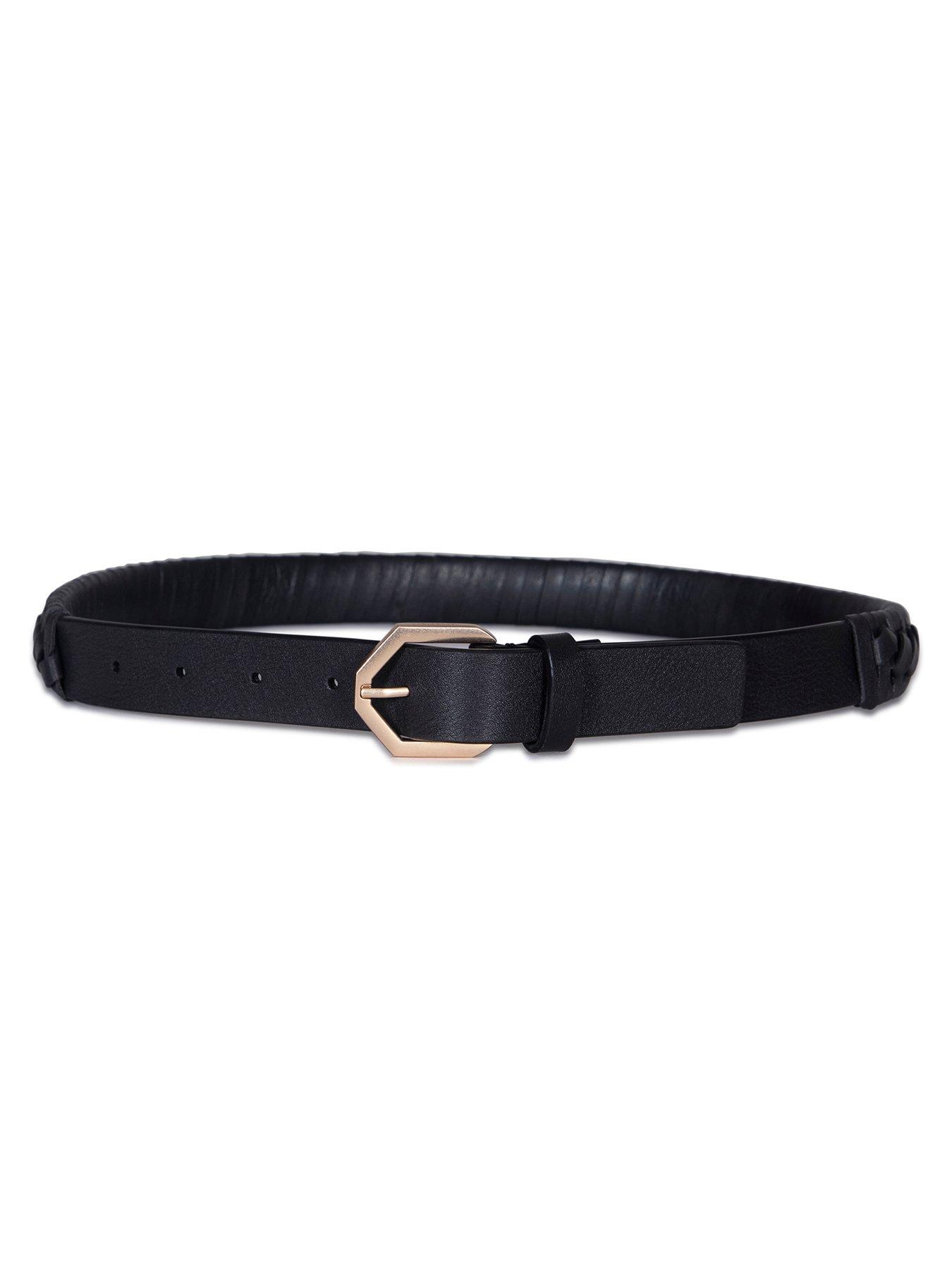 Image 2 of 3 of AllSaints 25Mm Woven Belt - Black