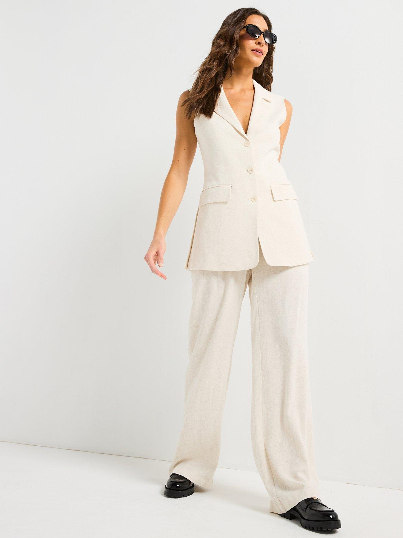 Image 3 of 4 of Style Cheat Claire Linen Trouser - Cream