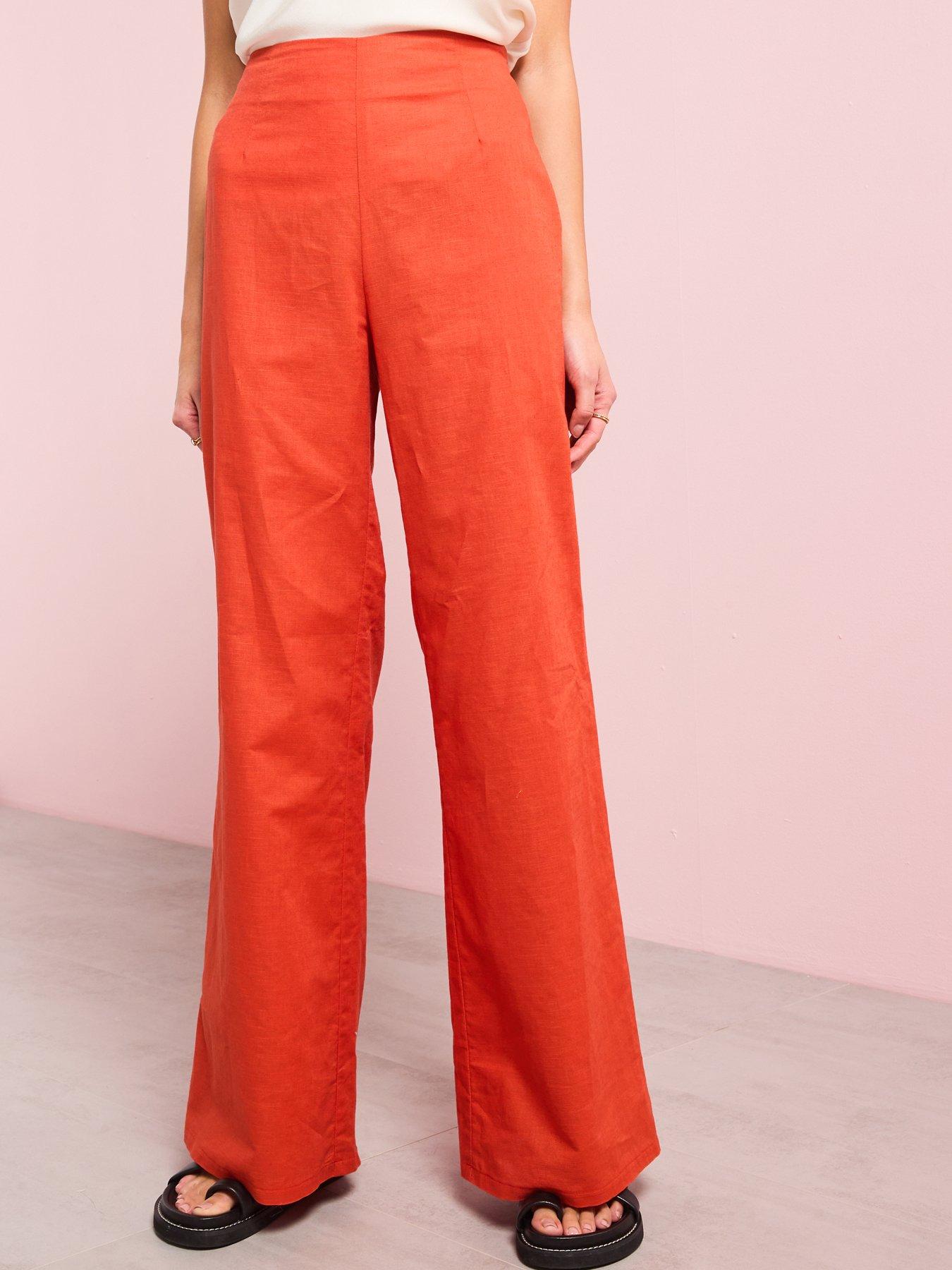 Image 2 of 5 of Style Cheat Linen Trouser - Red