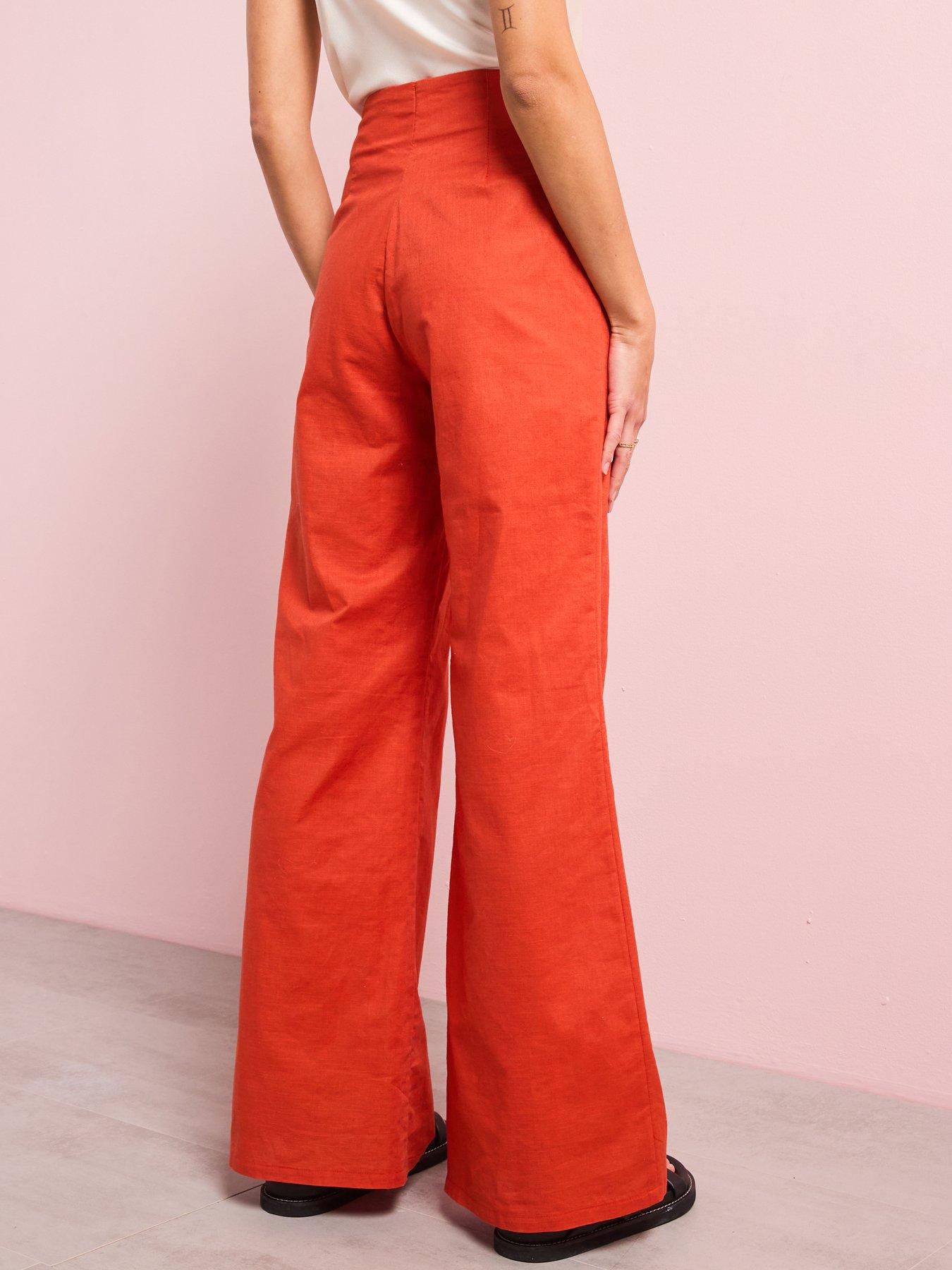 Image 3 of 5 of Style Cheat Linen Trouser - Red