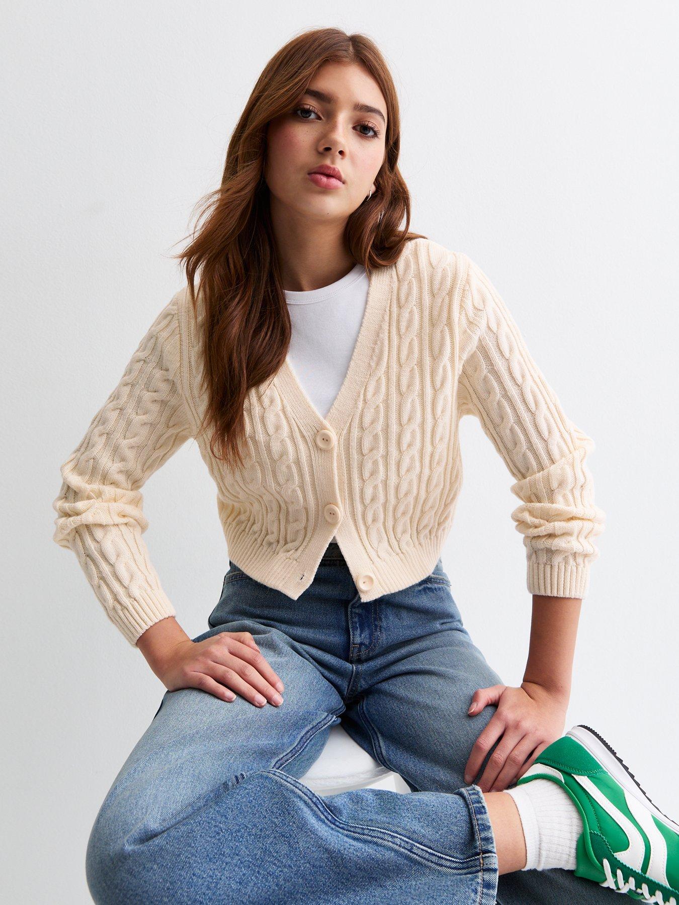 new-look-915-girls-cream-cable-knit-crop-cardigan