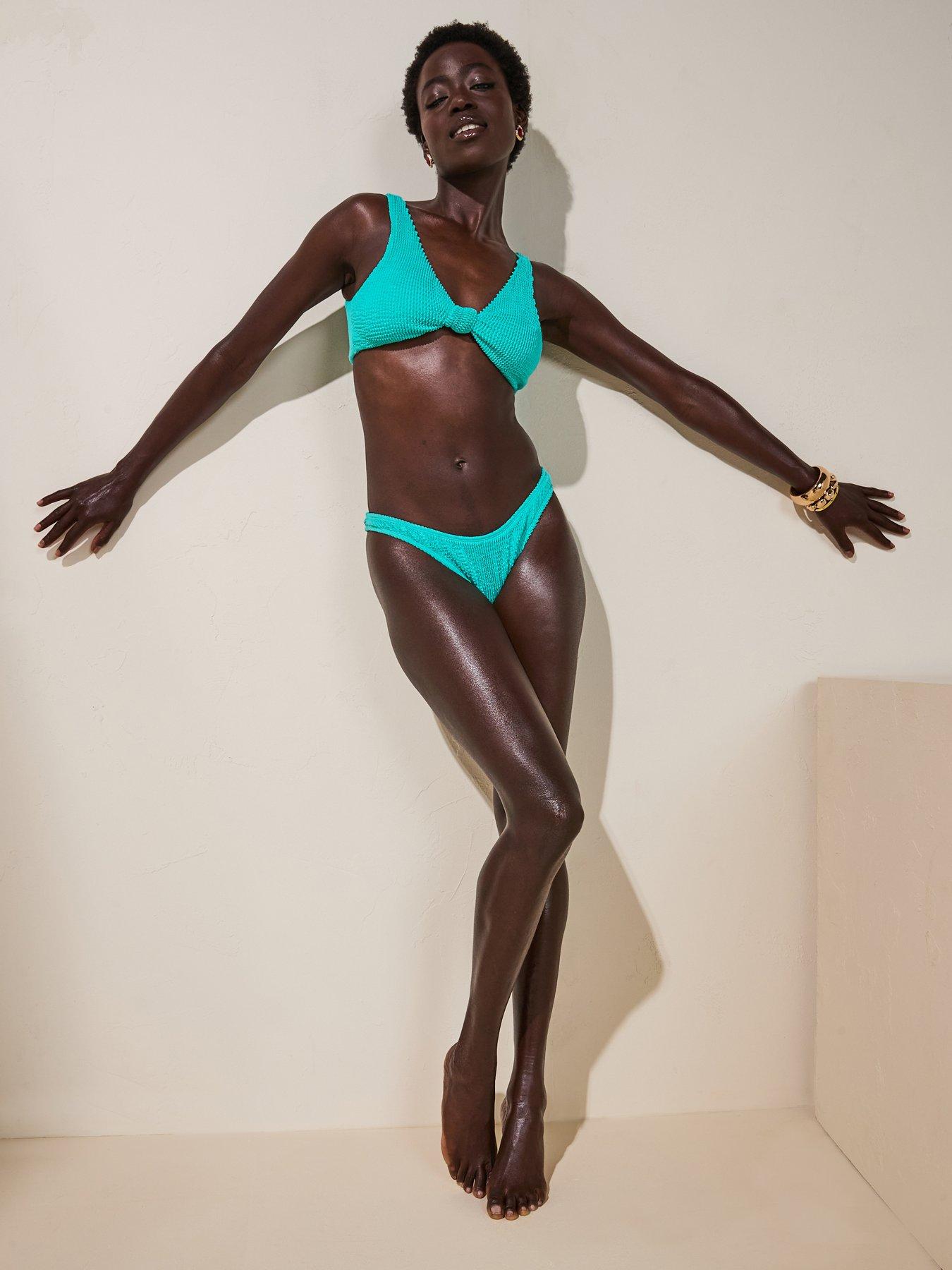 Image 3 of 6 of Moda Minx Scrunch Knot Bikini Top - Turquoise - Blue