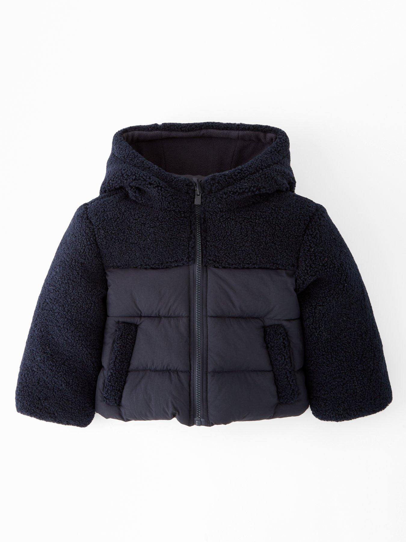 V by Very Boys Borg Detail Padded Short Length Jacket - Multi