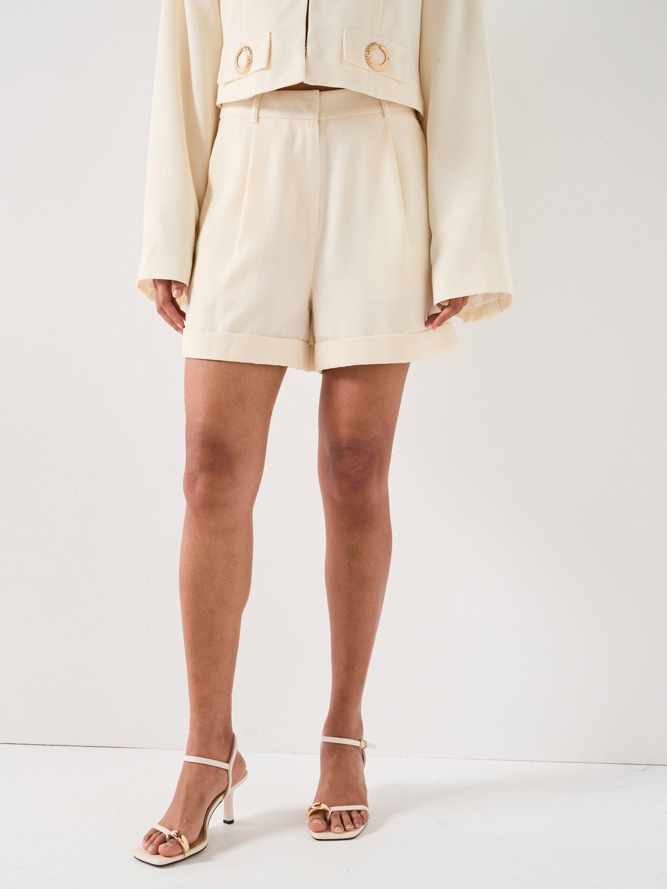 Image 1 of 6 of V by Very Button Detail Short - Cream