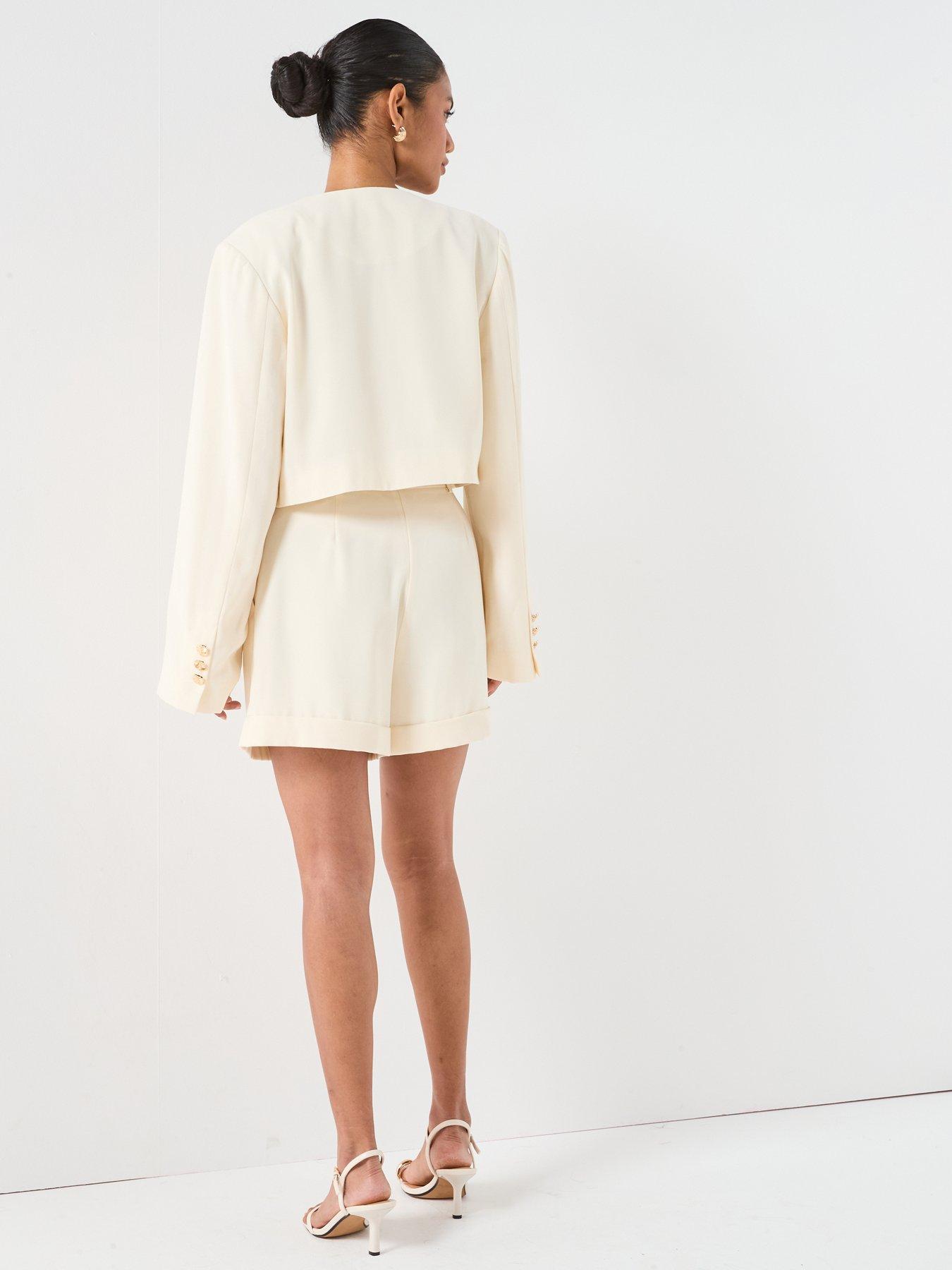 Image 5 of 6 of V by Very Button Detail Short - Cream